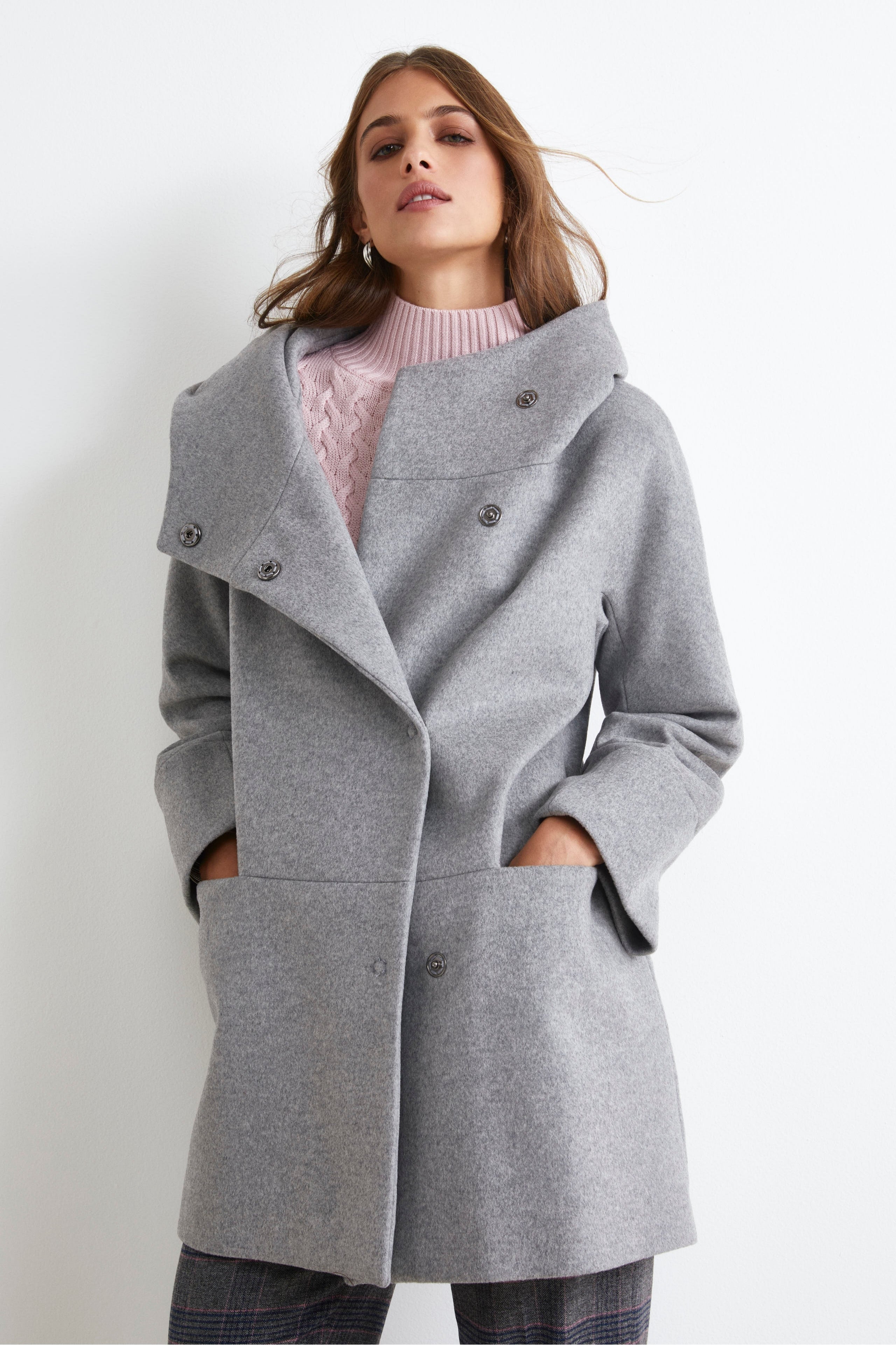 Wool and cashmere short coat PEARL 38