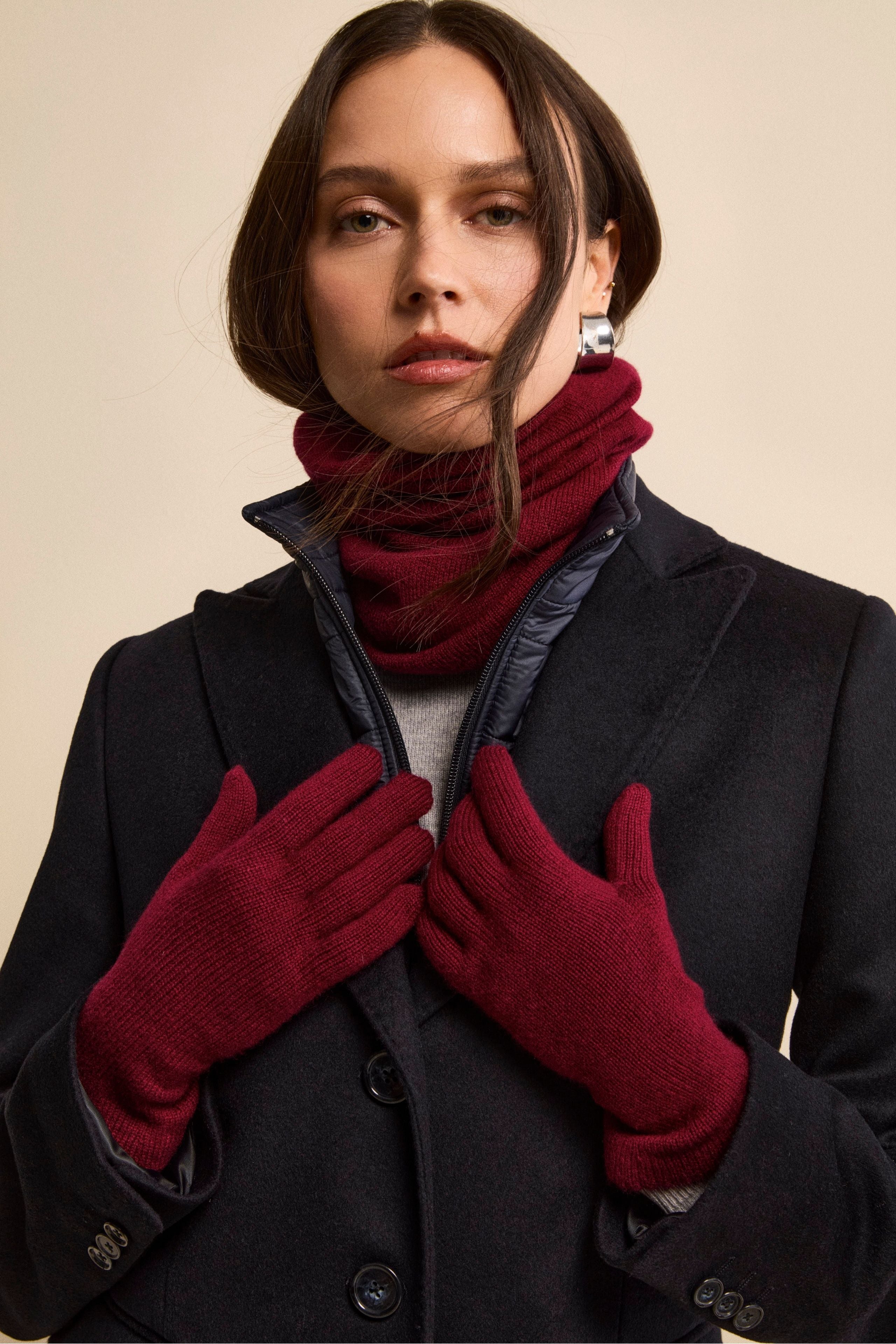 Cashmere gloves - Burgundy