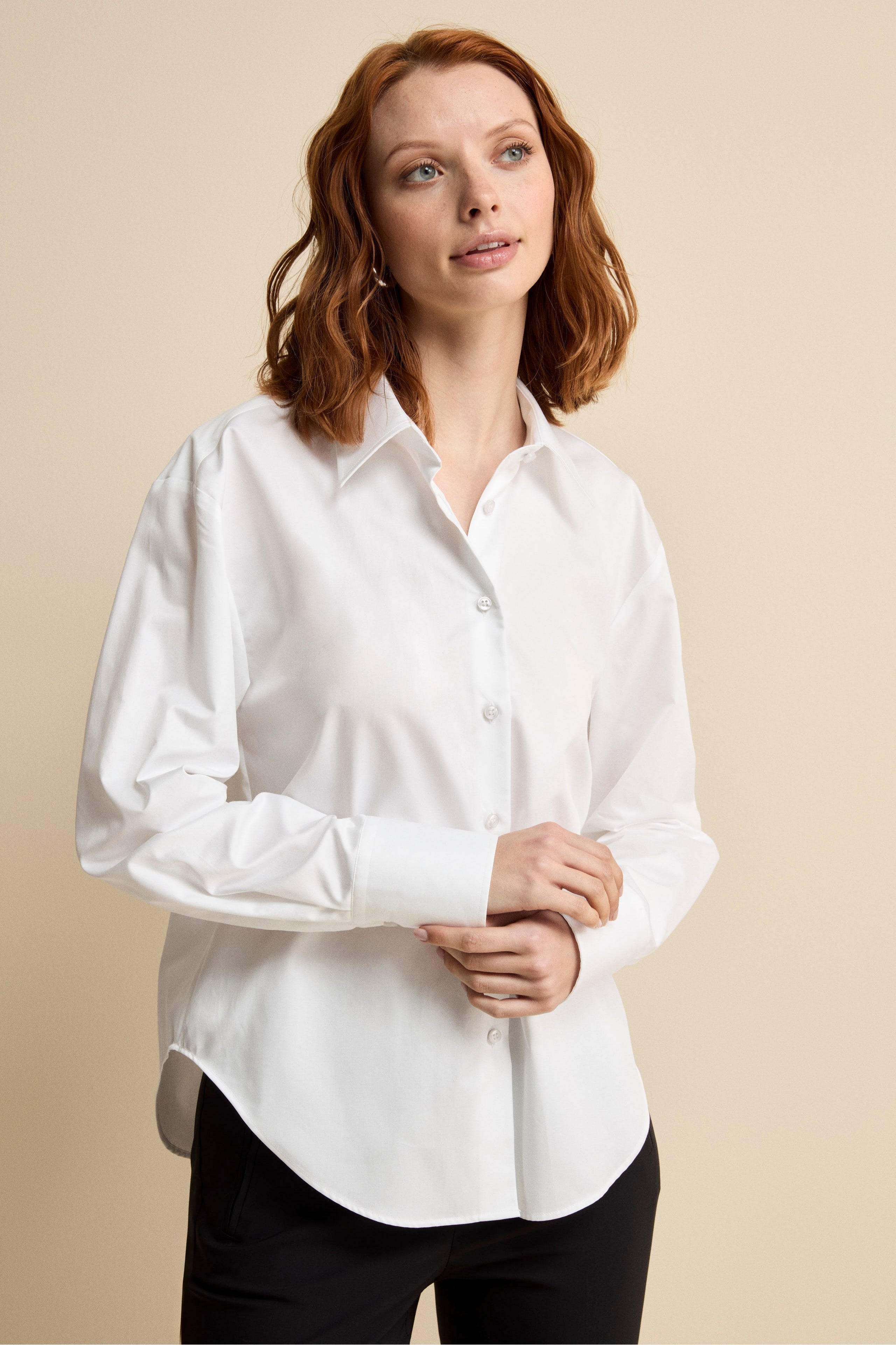Chemise Over Classique avec Pinces BLANC - Main Image