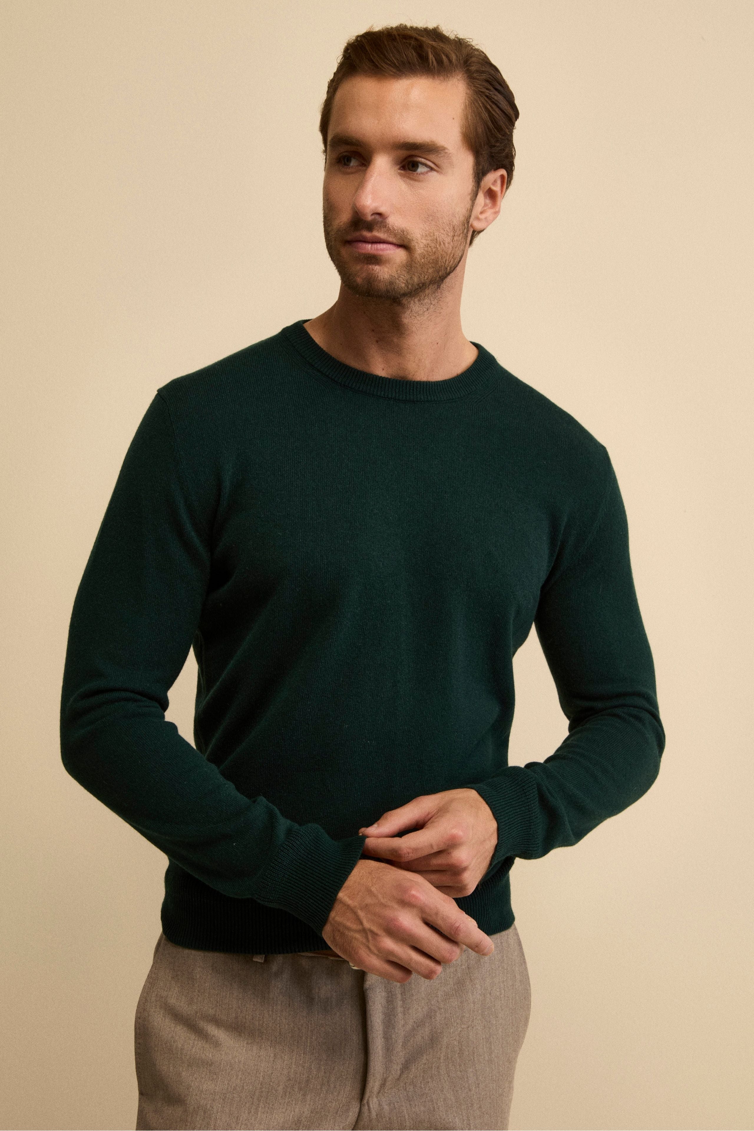 Cashmere and silk crew neck - Green