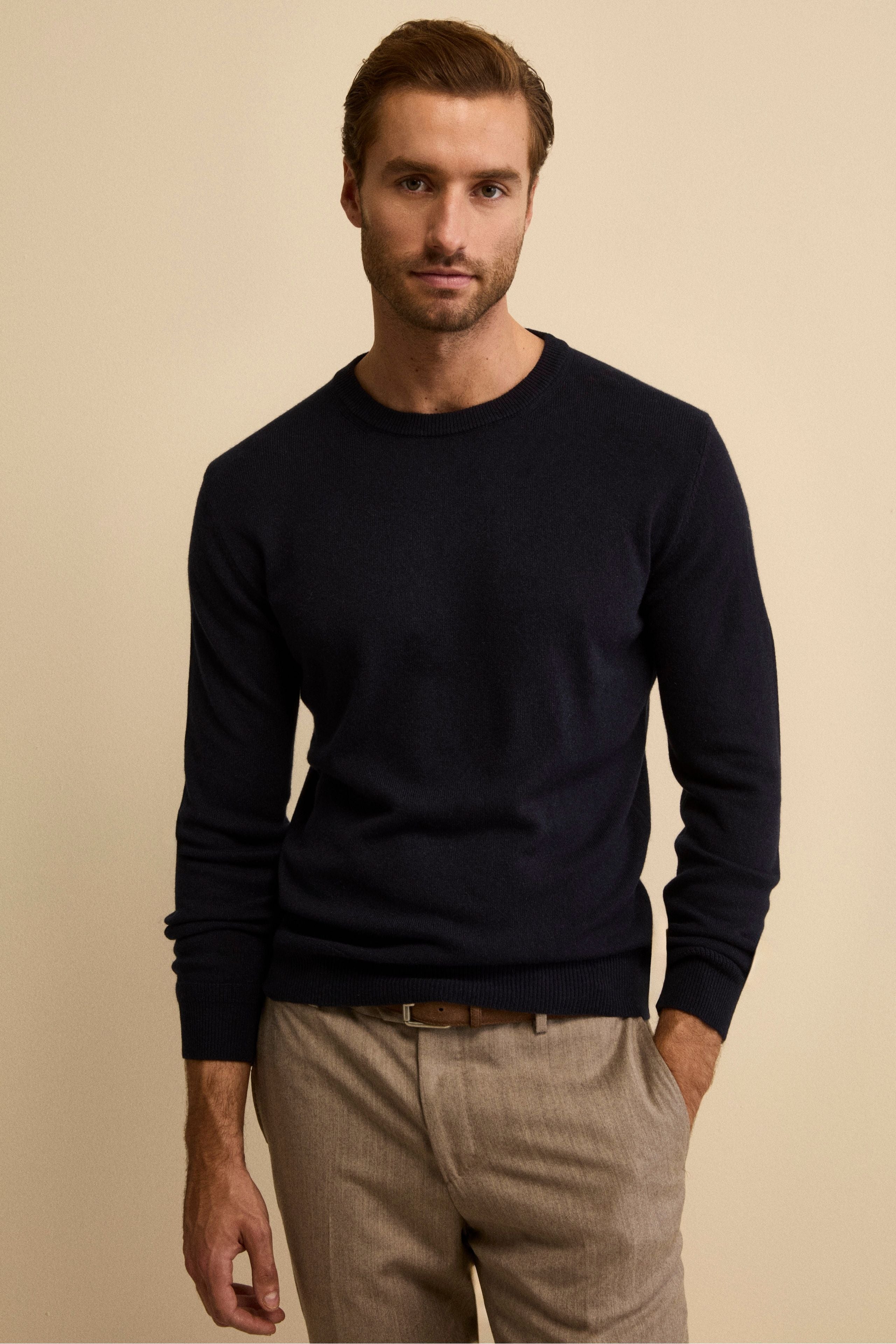 Cashmere and silk crew neck - BLUE