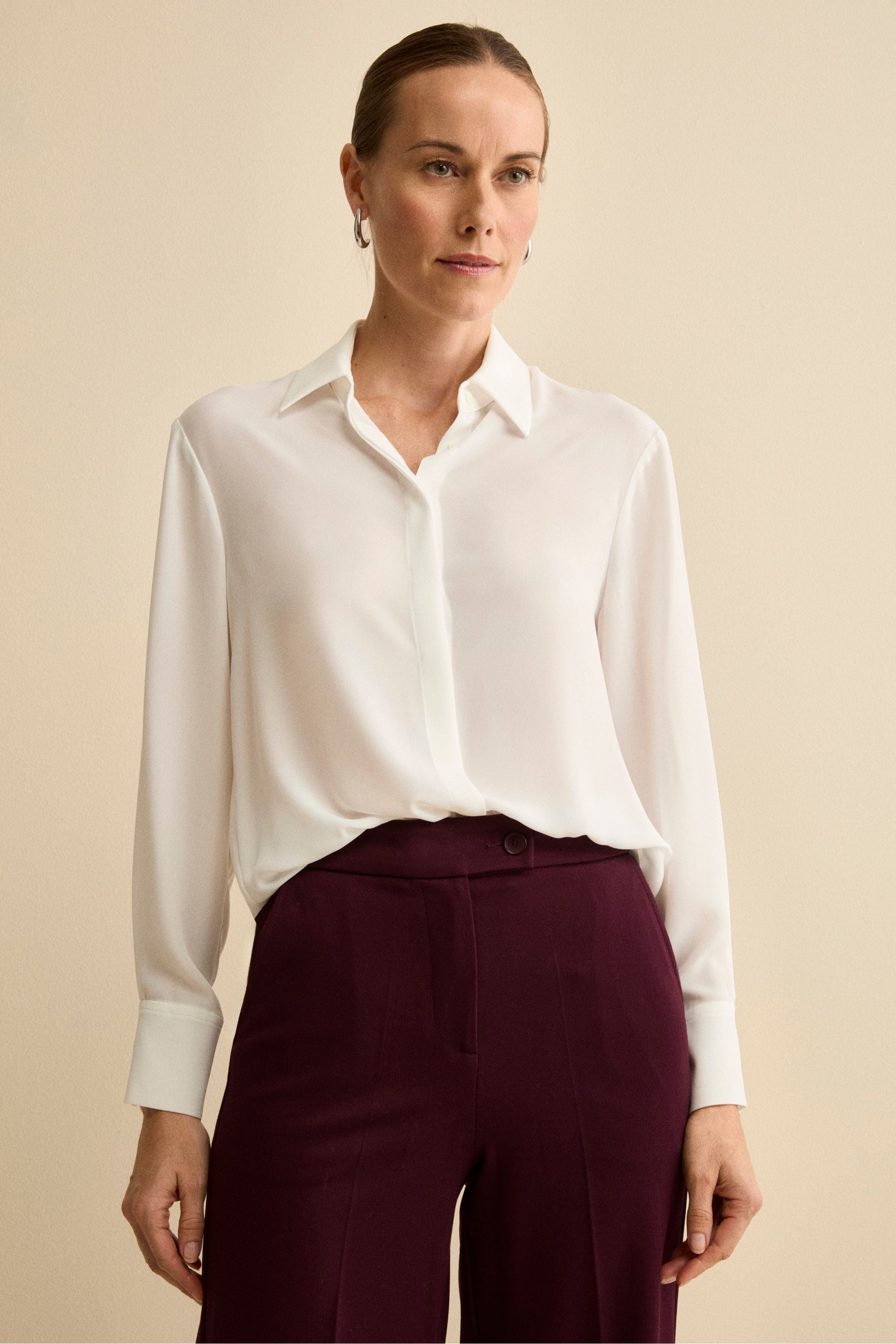 Soft Shirt with Classic Collar - CREAM