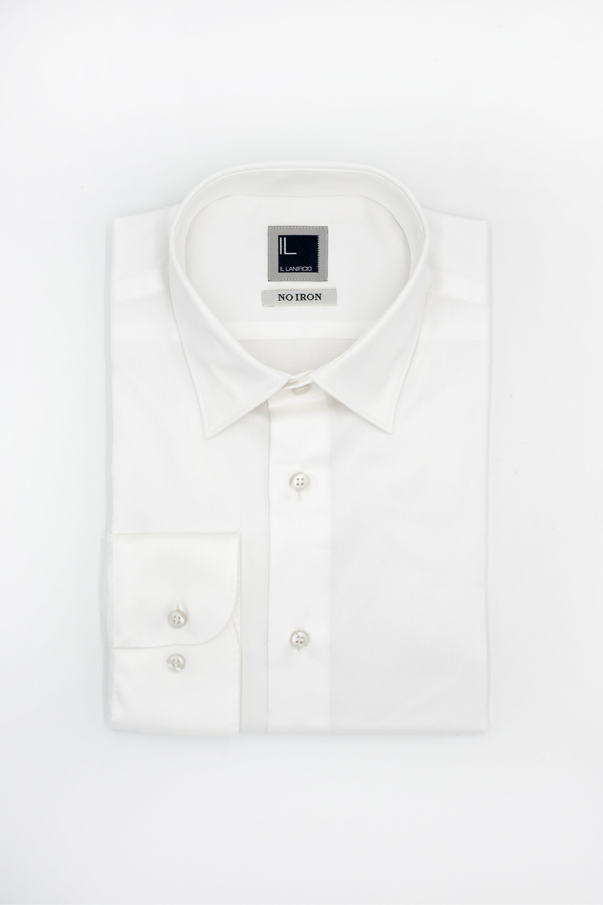 Regular Fit Twill Shirt No Iron - WHITE