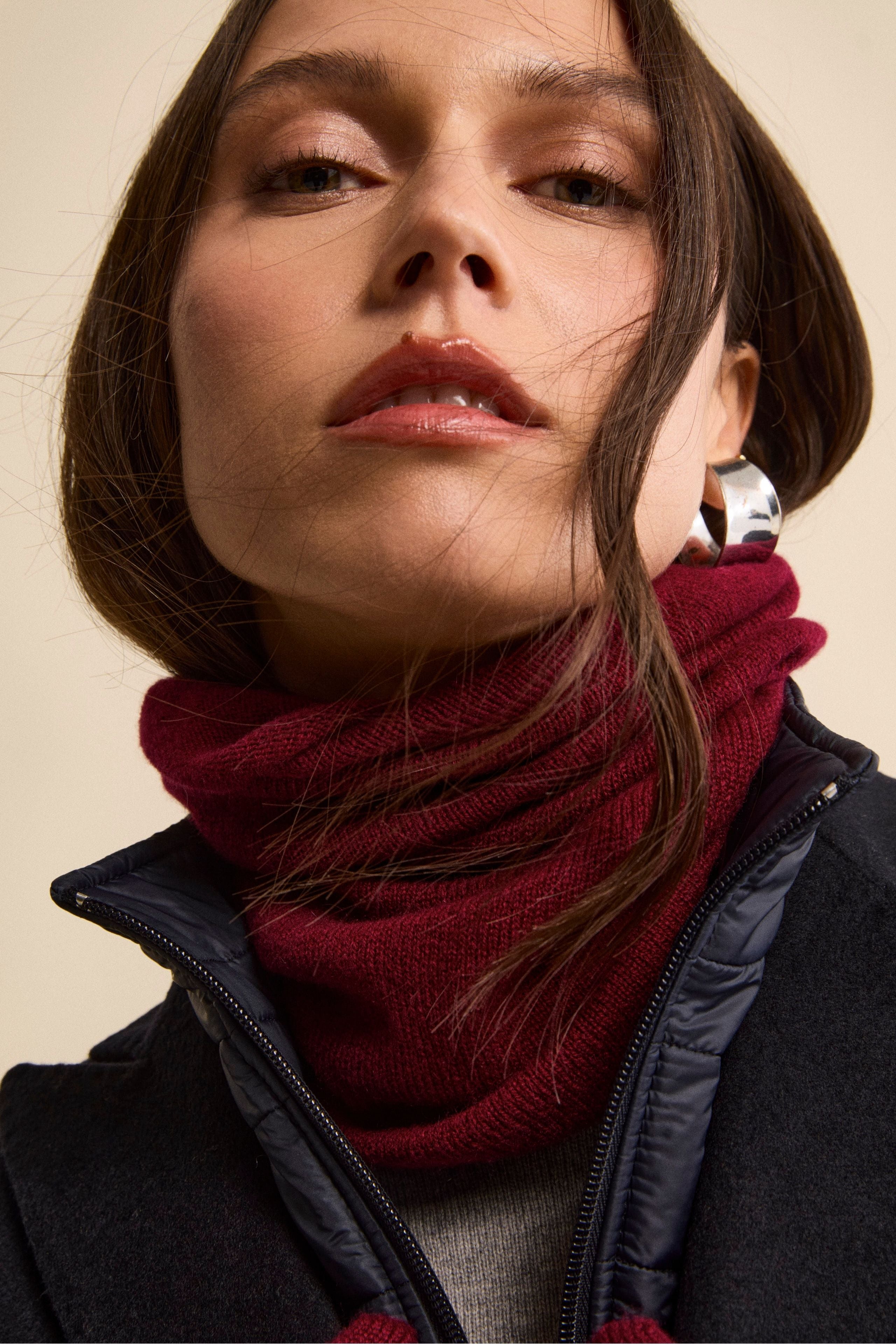 Cashmere knit collar - Burgundy