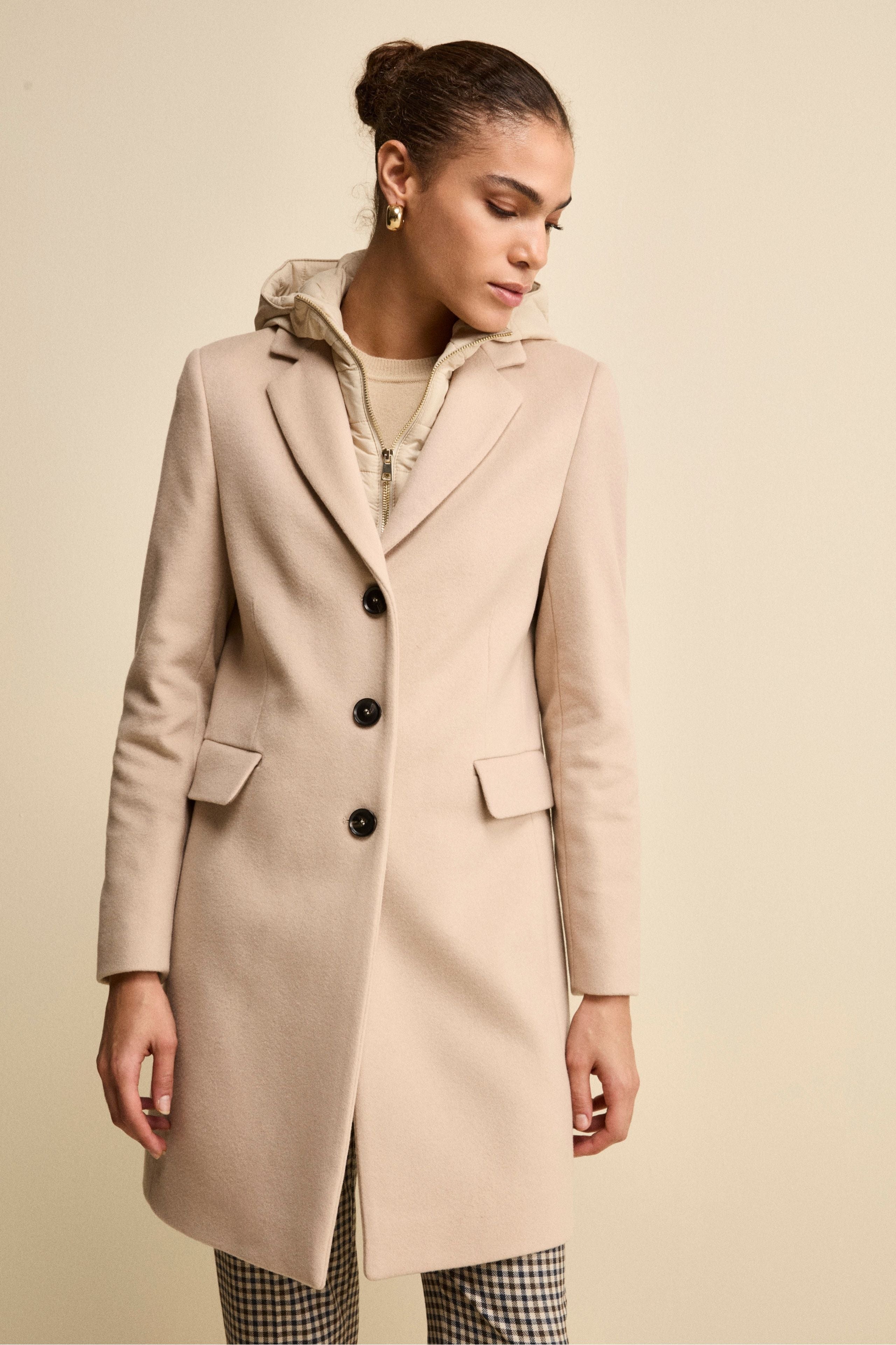 Coat in wool and cashmere - Chalk white