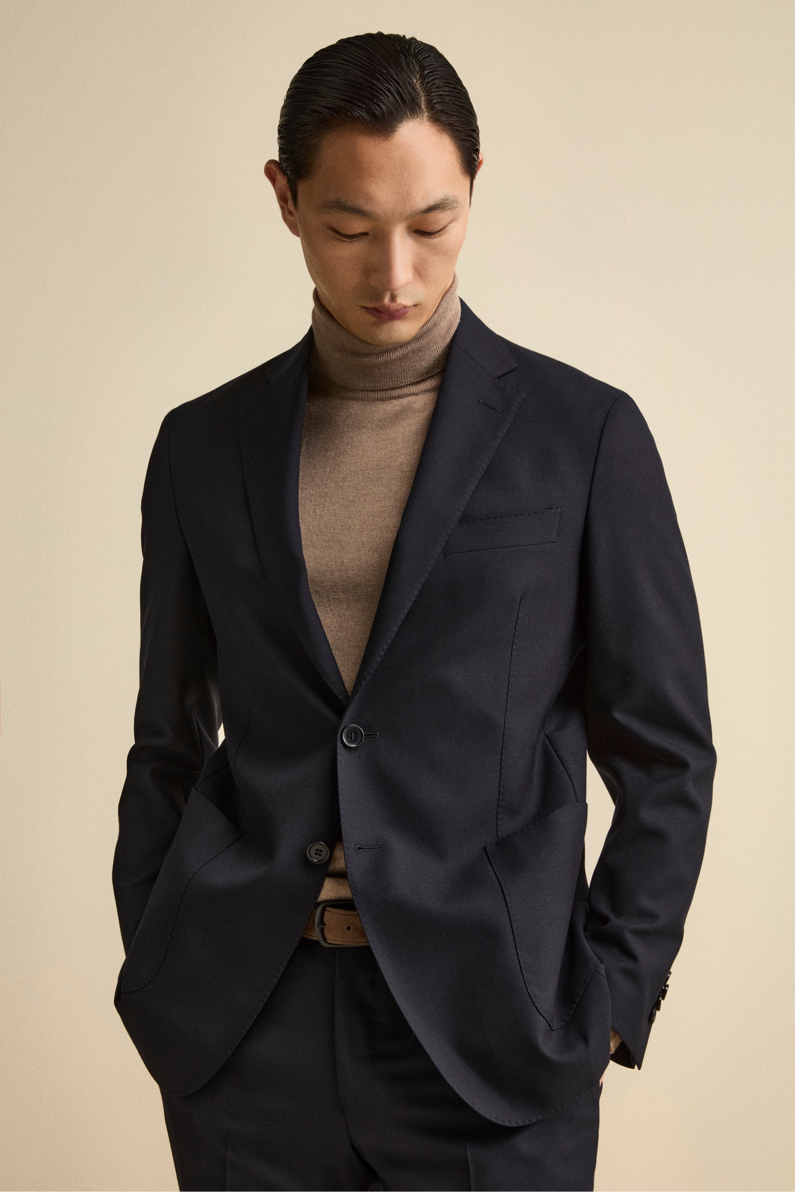Half-Lined Regular-Fit Suit in Virgin Wool - BLUE