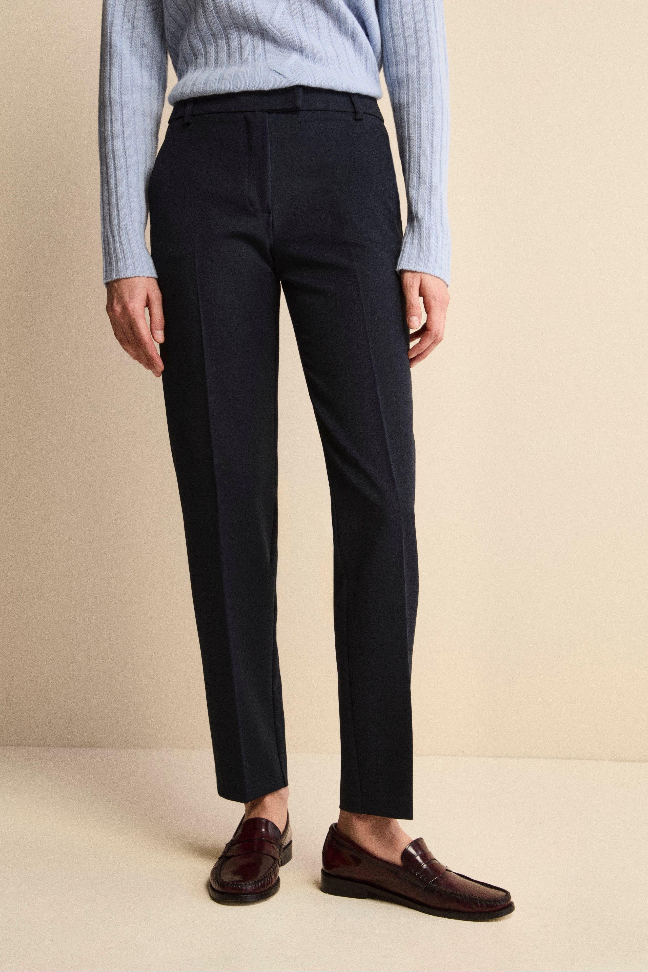 Regular Fit Cigarette Pants - BLUE