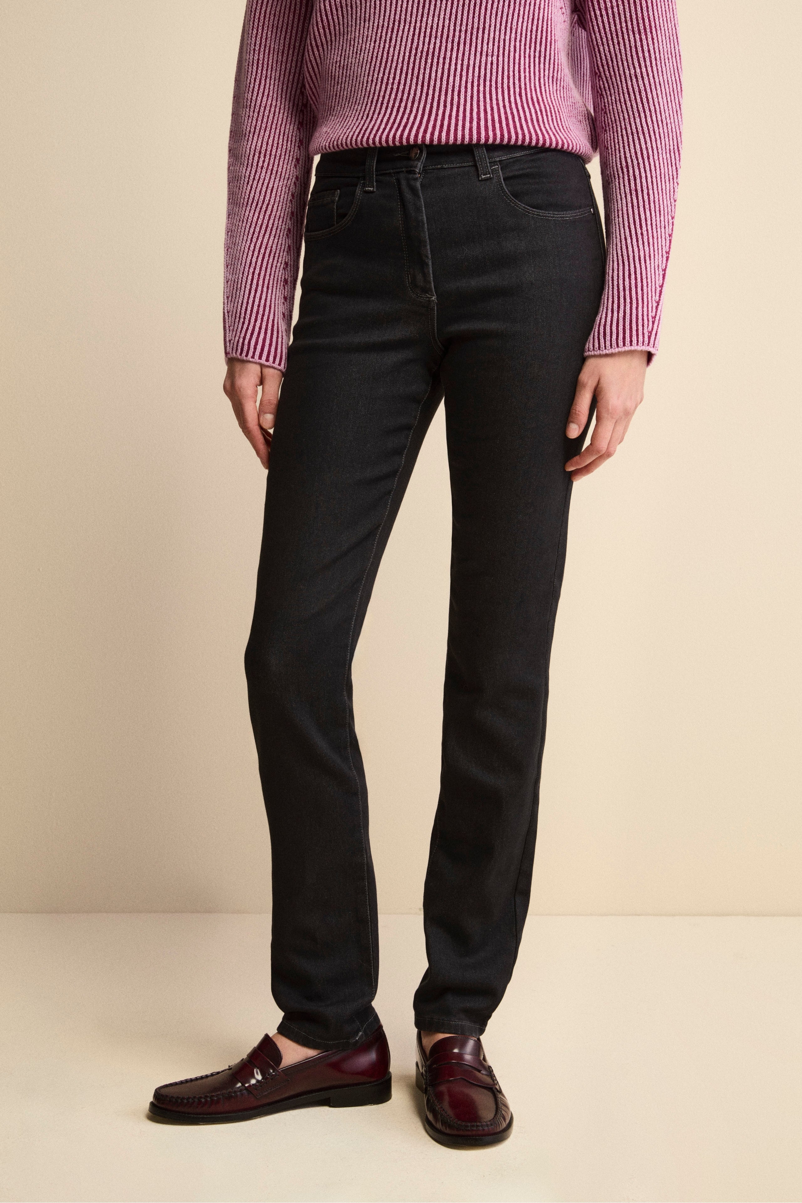 Slim Cigarette Jeans in Cotton Blend - BLACK