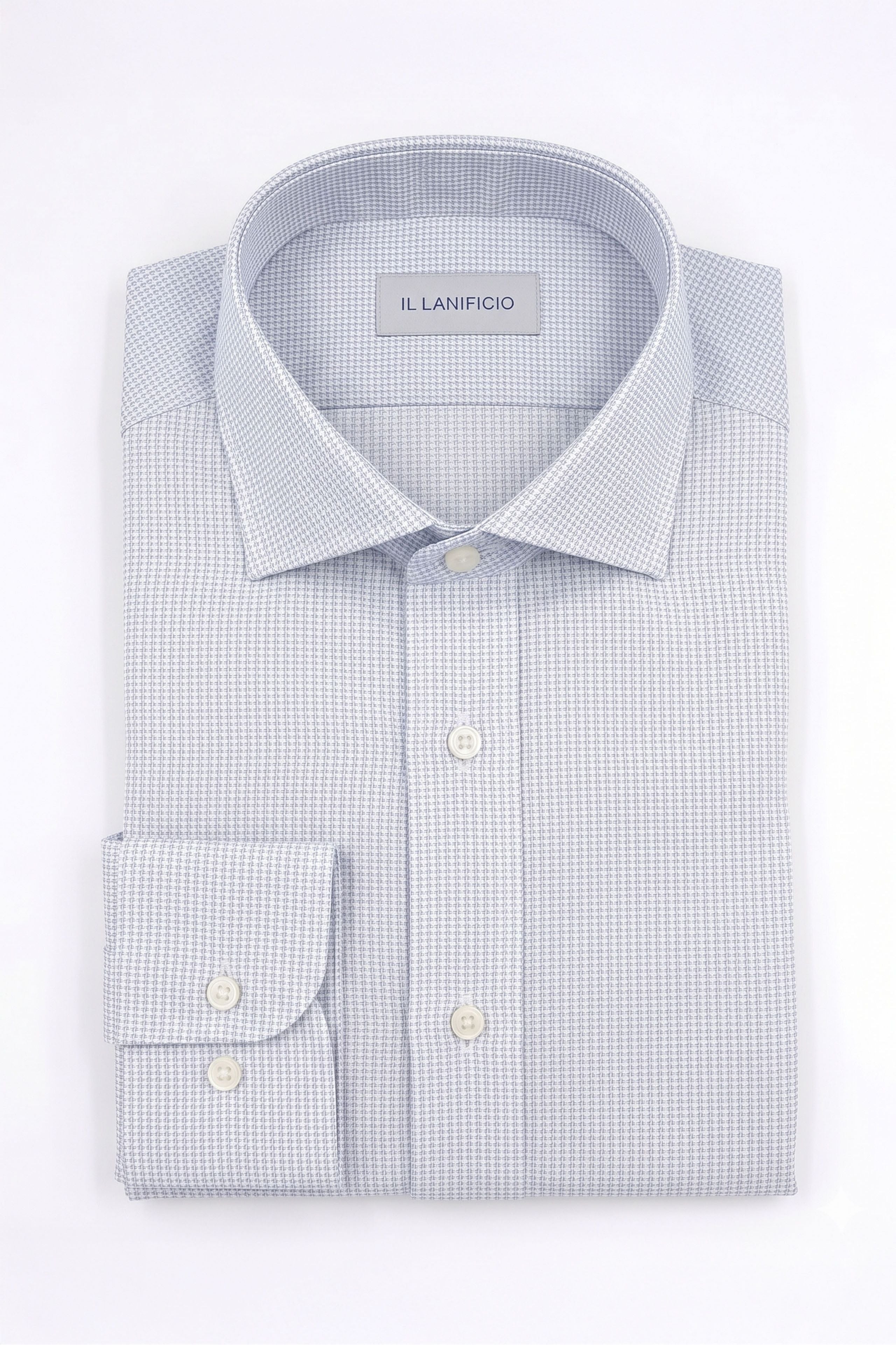 Chemise Homme Regular Fit en Coton - Bleu Microeffet
