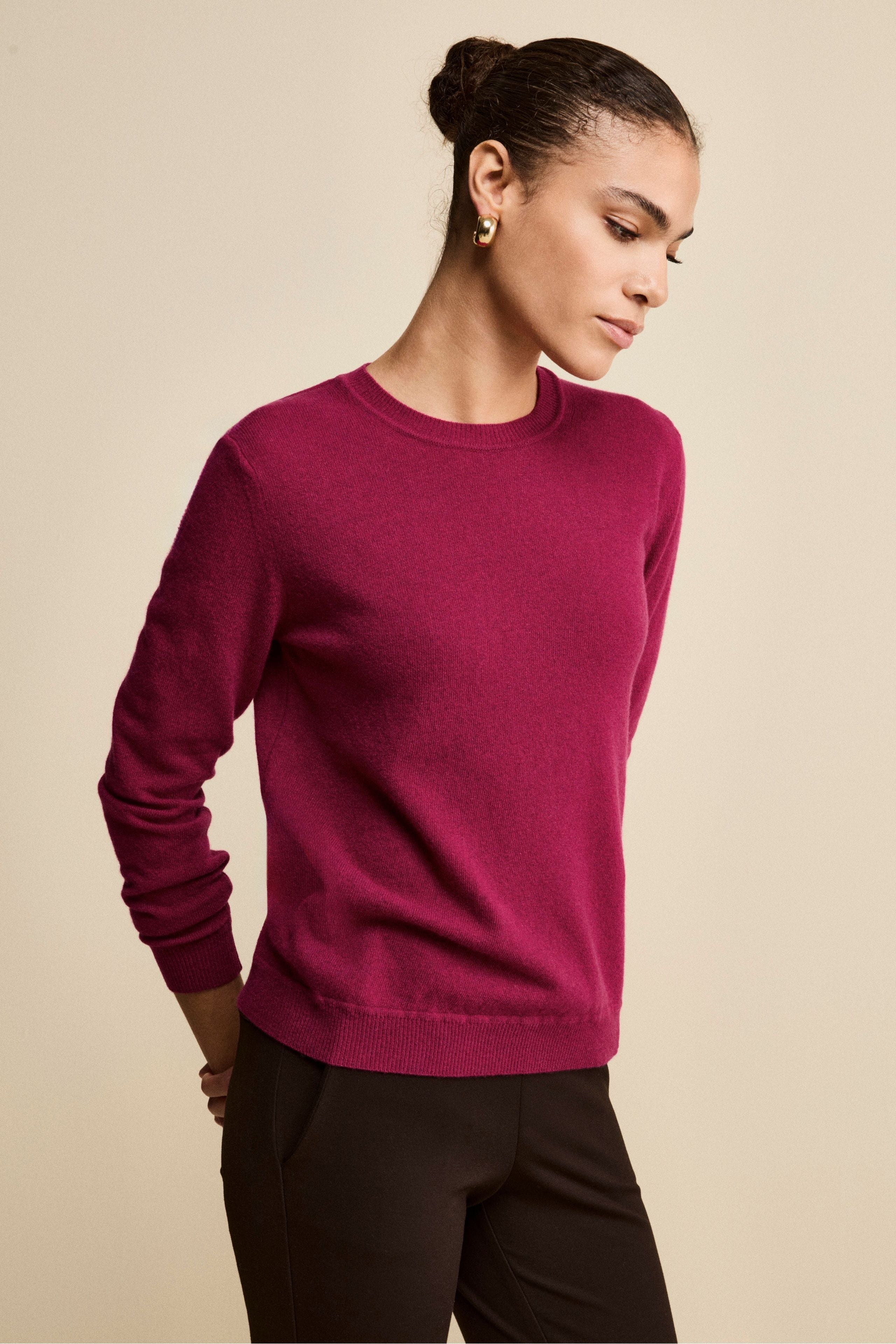 Wool and cashmere crewneck - Raspberry red