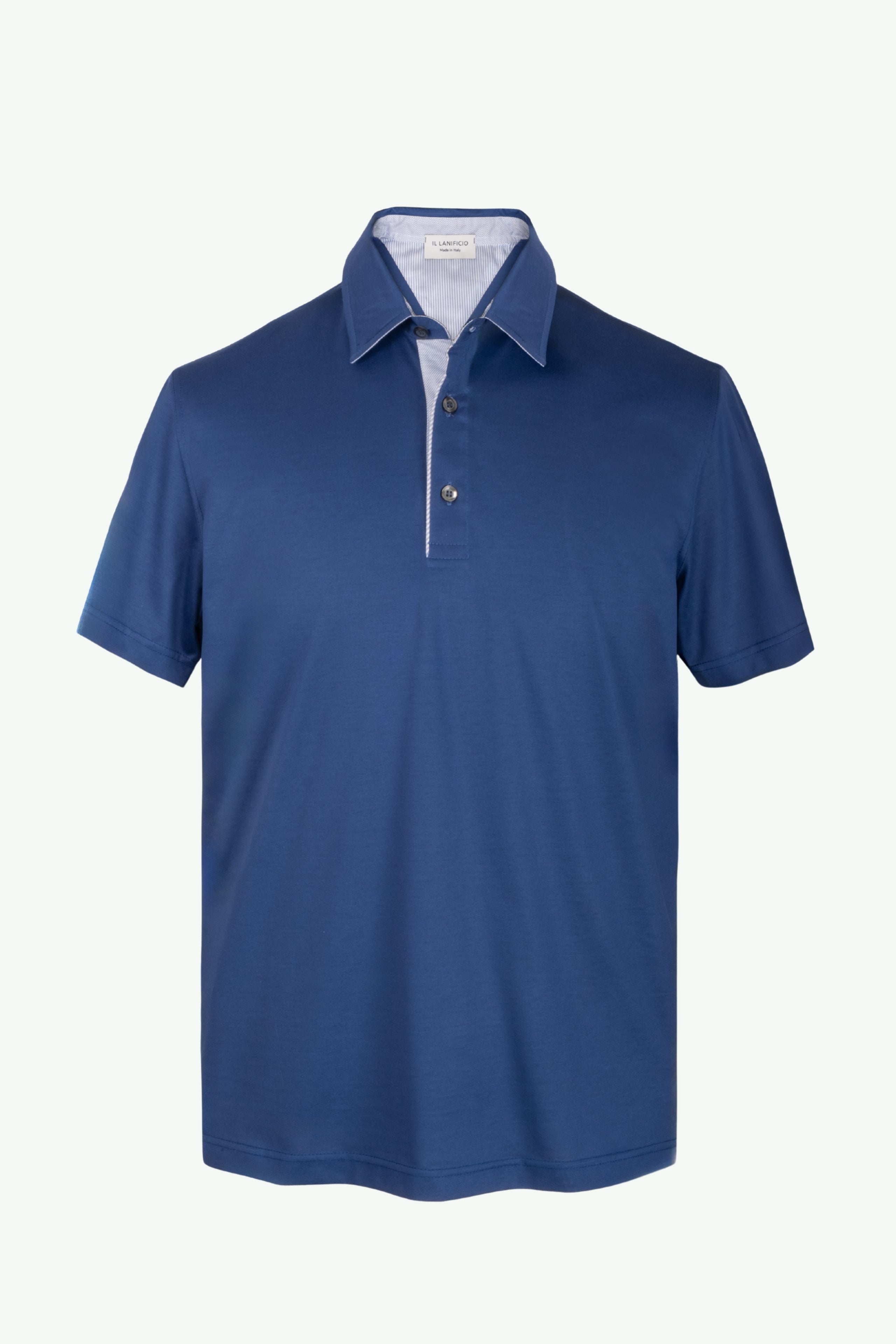 Short-Sleeve Jersey Polo in Luxury Mercerised Cotton Royal blue 46