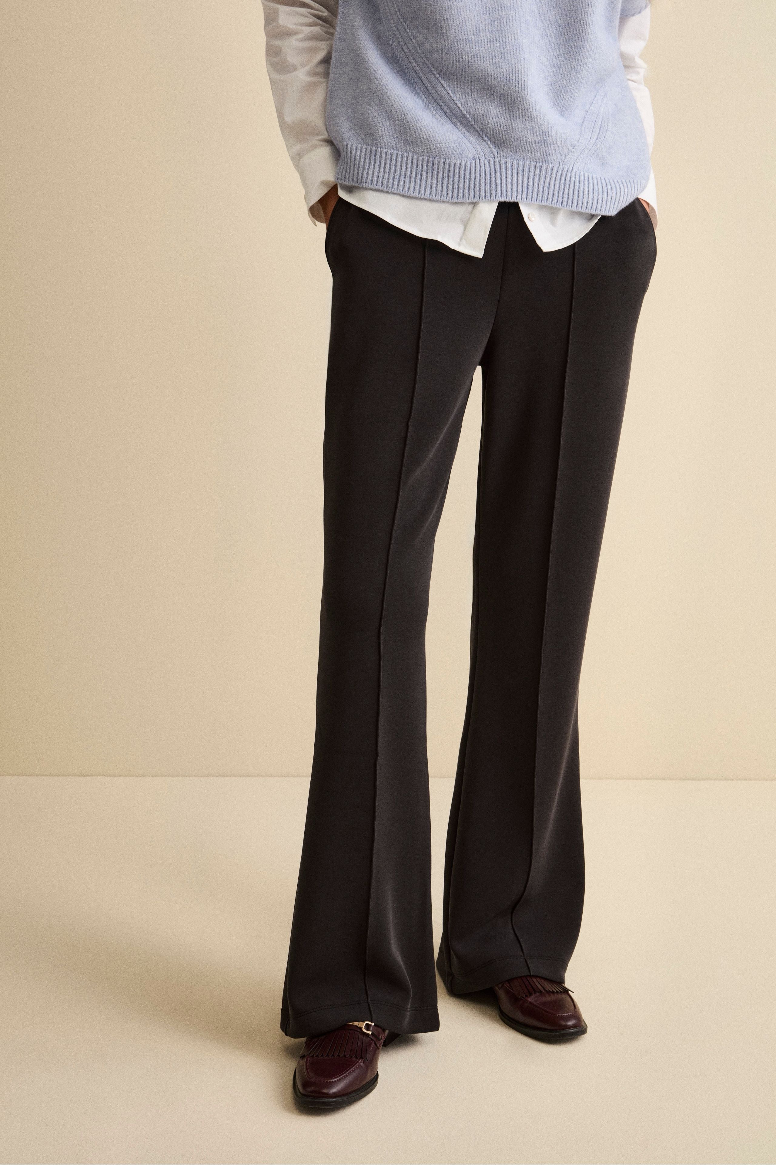 Soft Scuba Trousers - BLACK