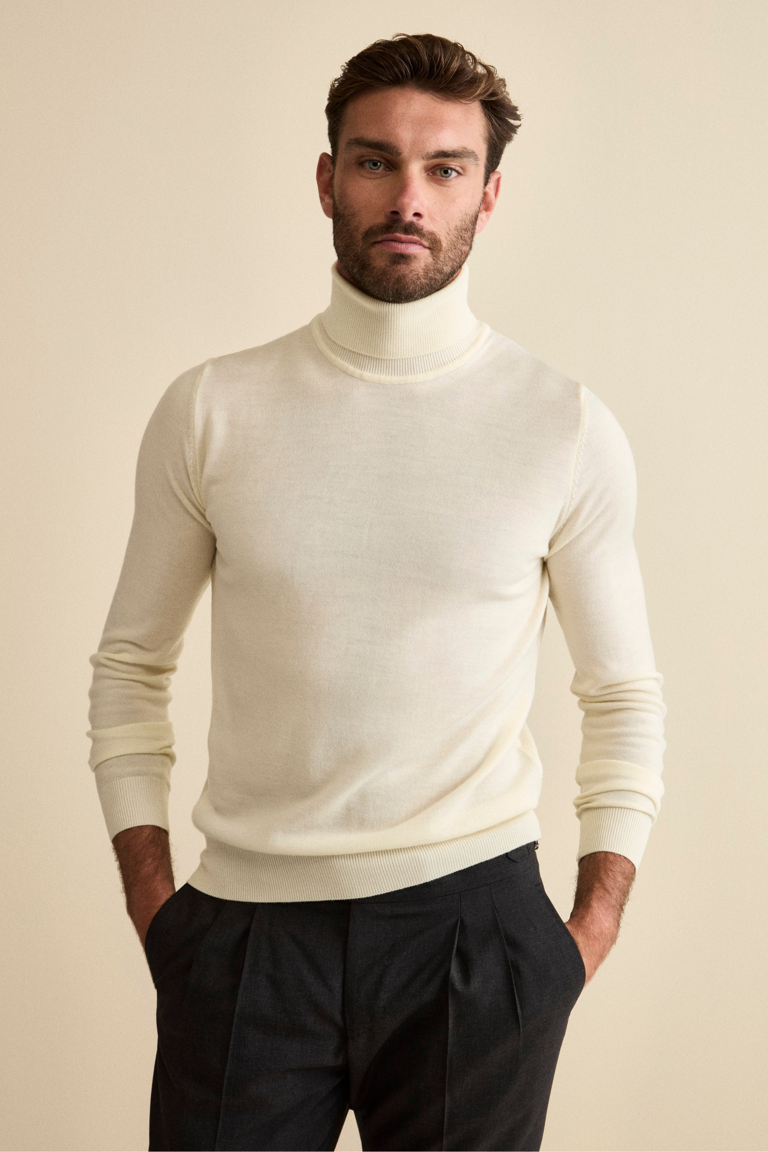Merino Wool Turtleneck - CREAM