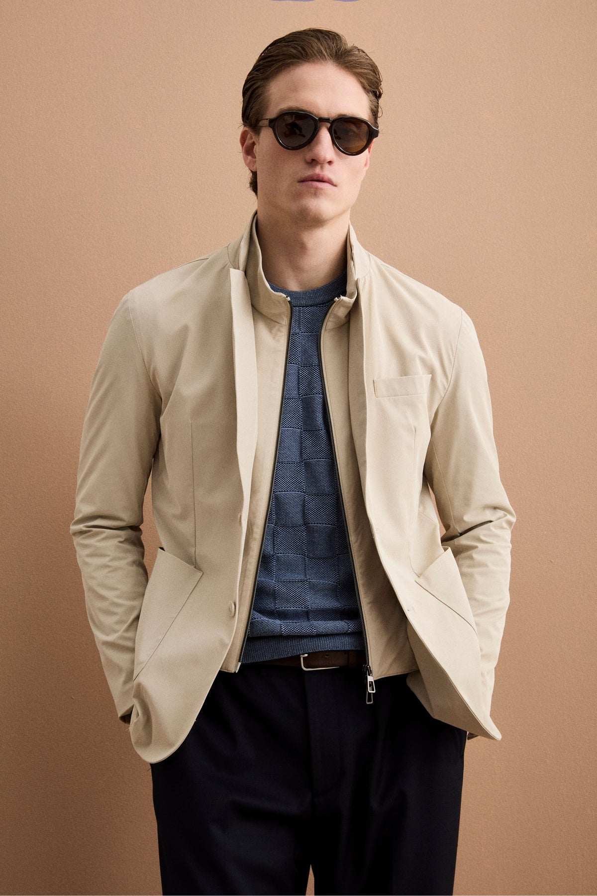 Padded Technical Jacket with Inner Vest - Light grey