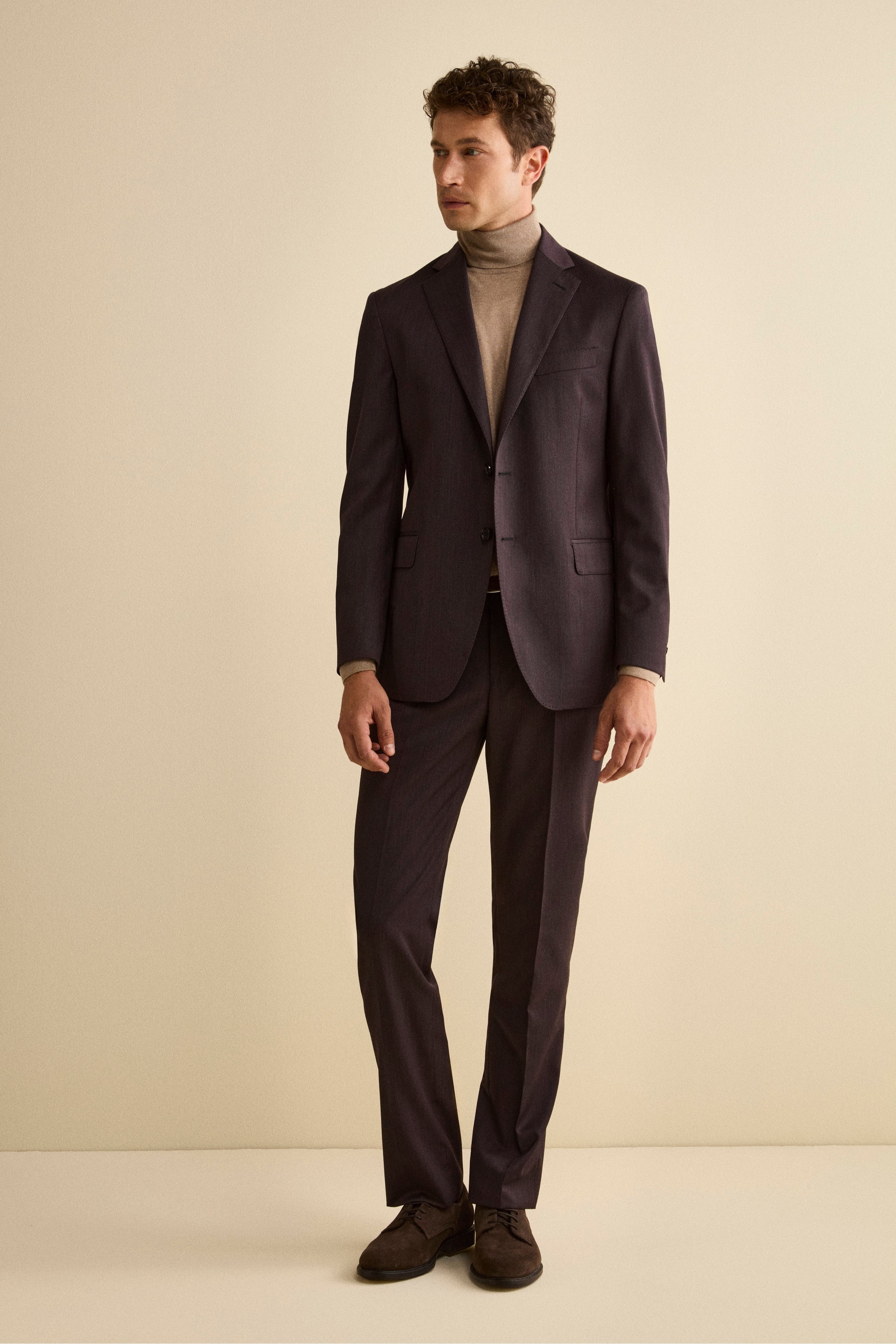 Single-Breasted Virgin Wool Suit Regular Fit - Dark purple