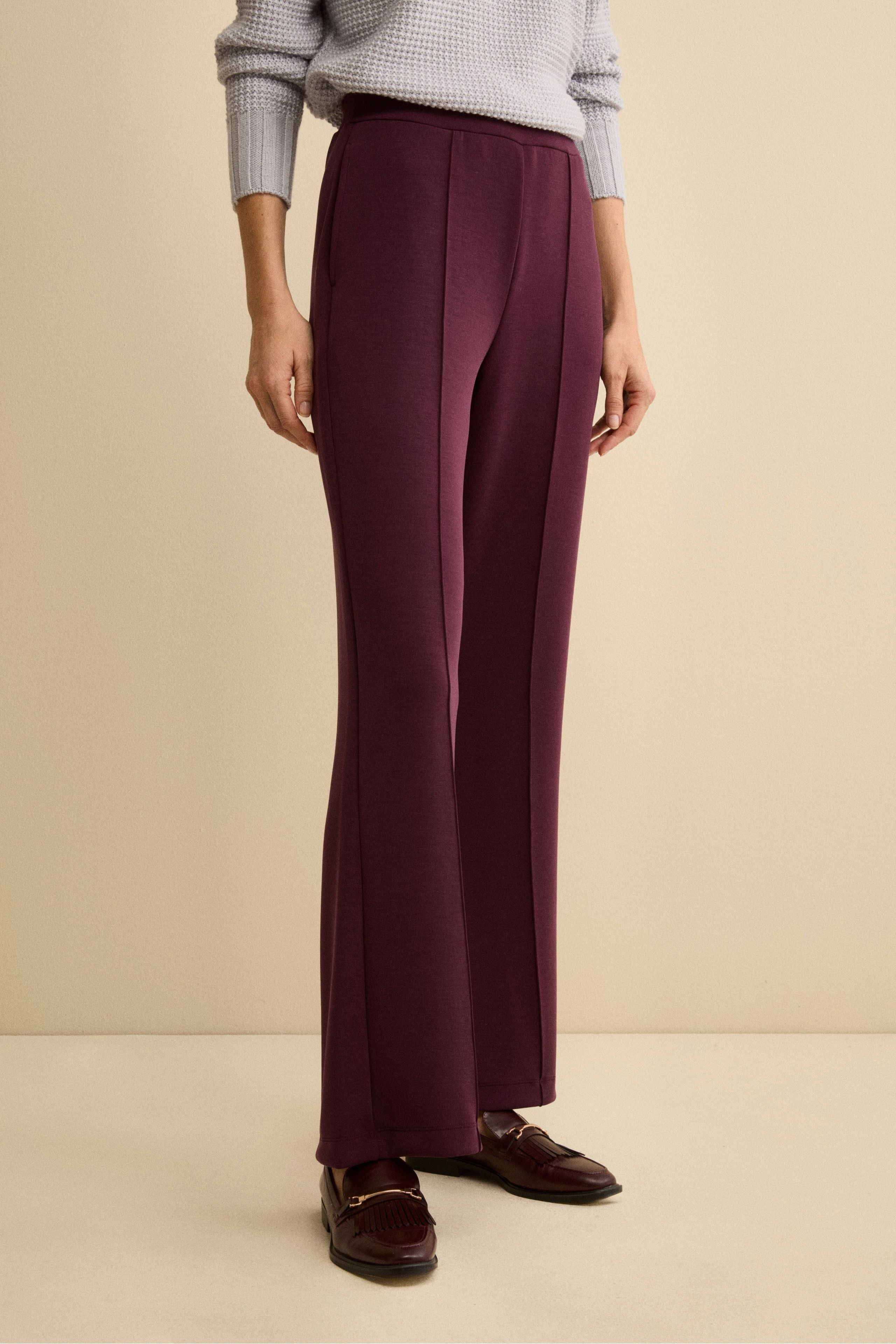 Soft Scuba Trousers - Wine red