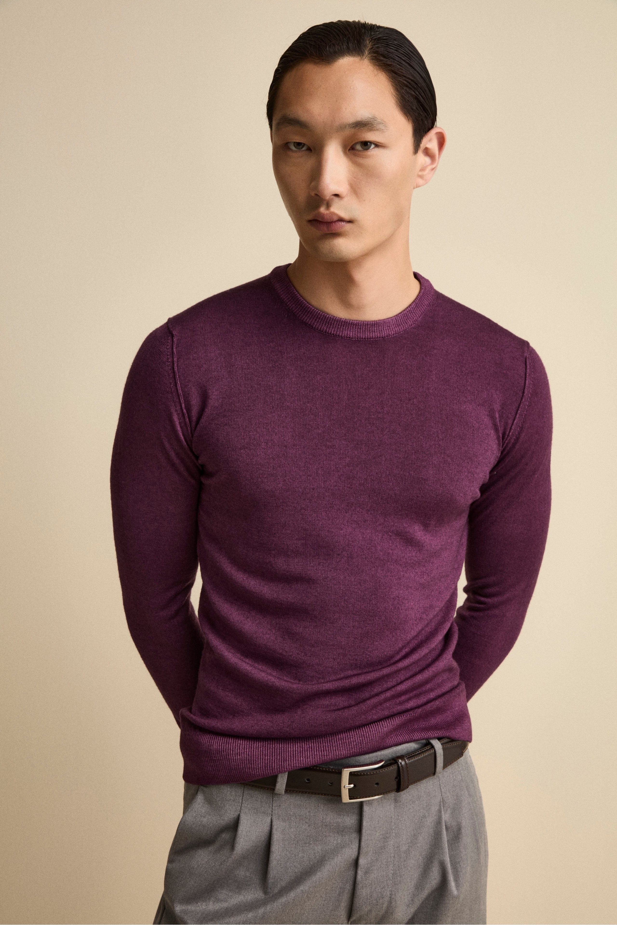 Extrafine Merino Wool Crew Neck - VIOLET