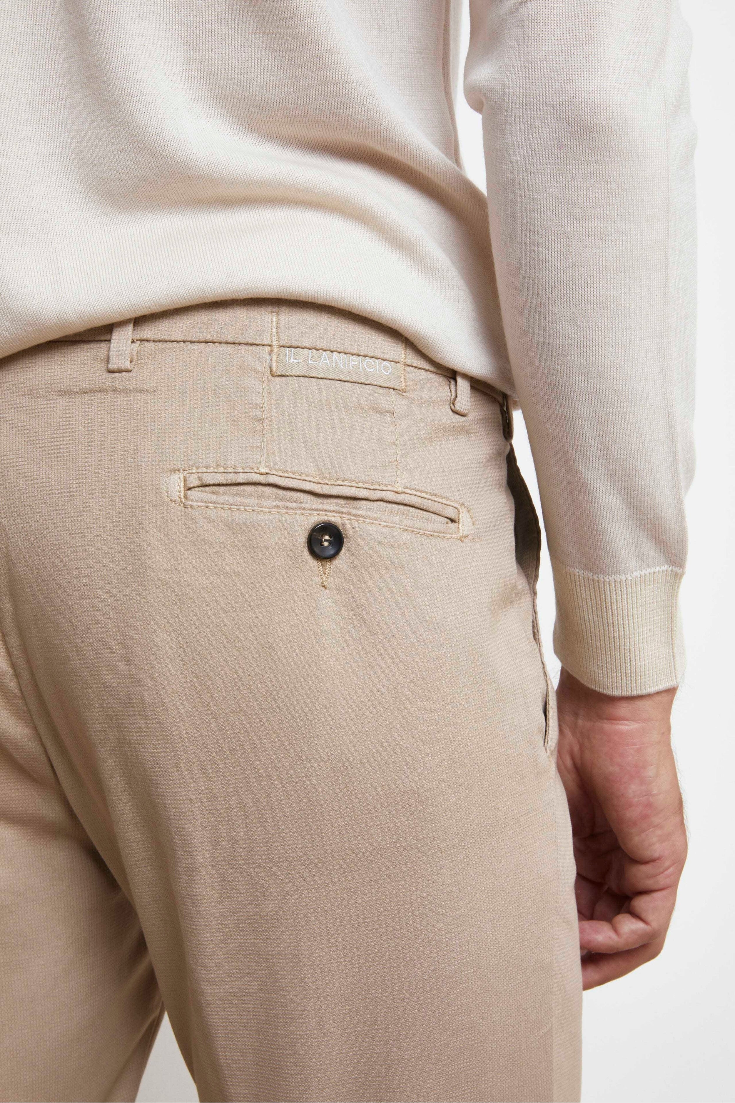 Pantalone Slim Fit in Cotone - BEIGE