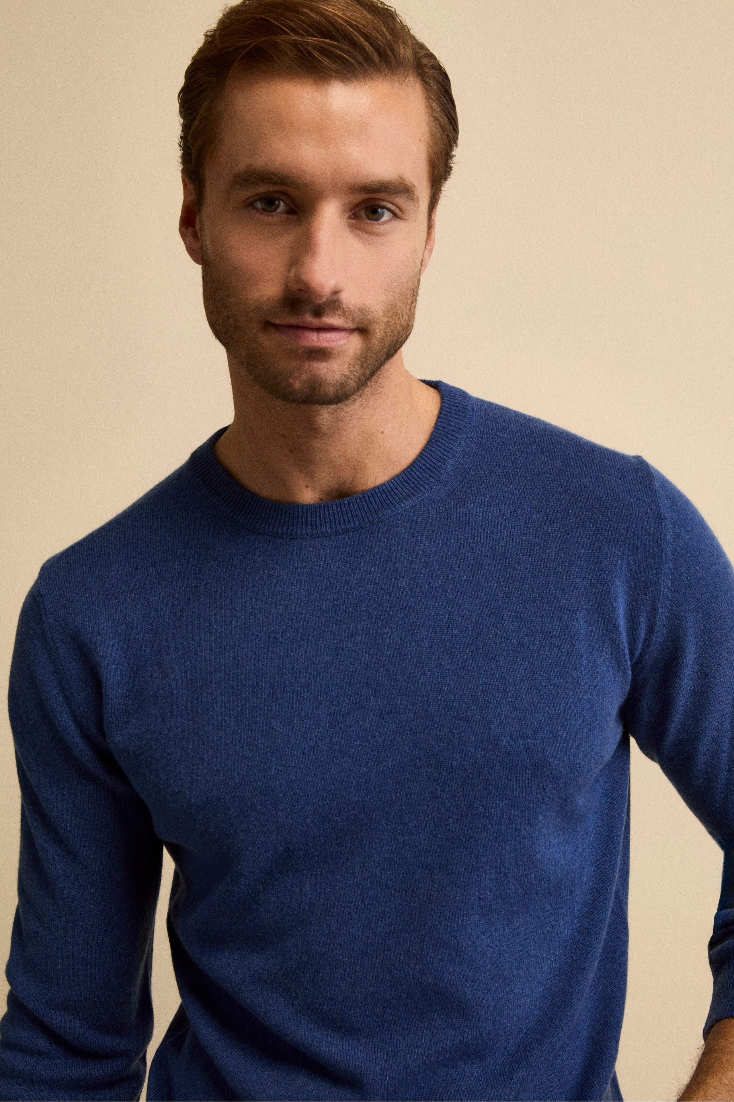 Cashmere and silk crew neck - DENIM