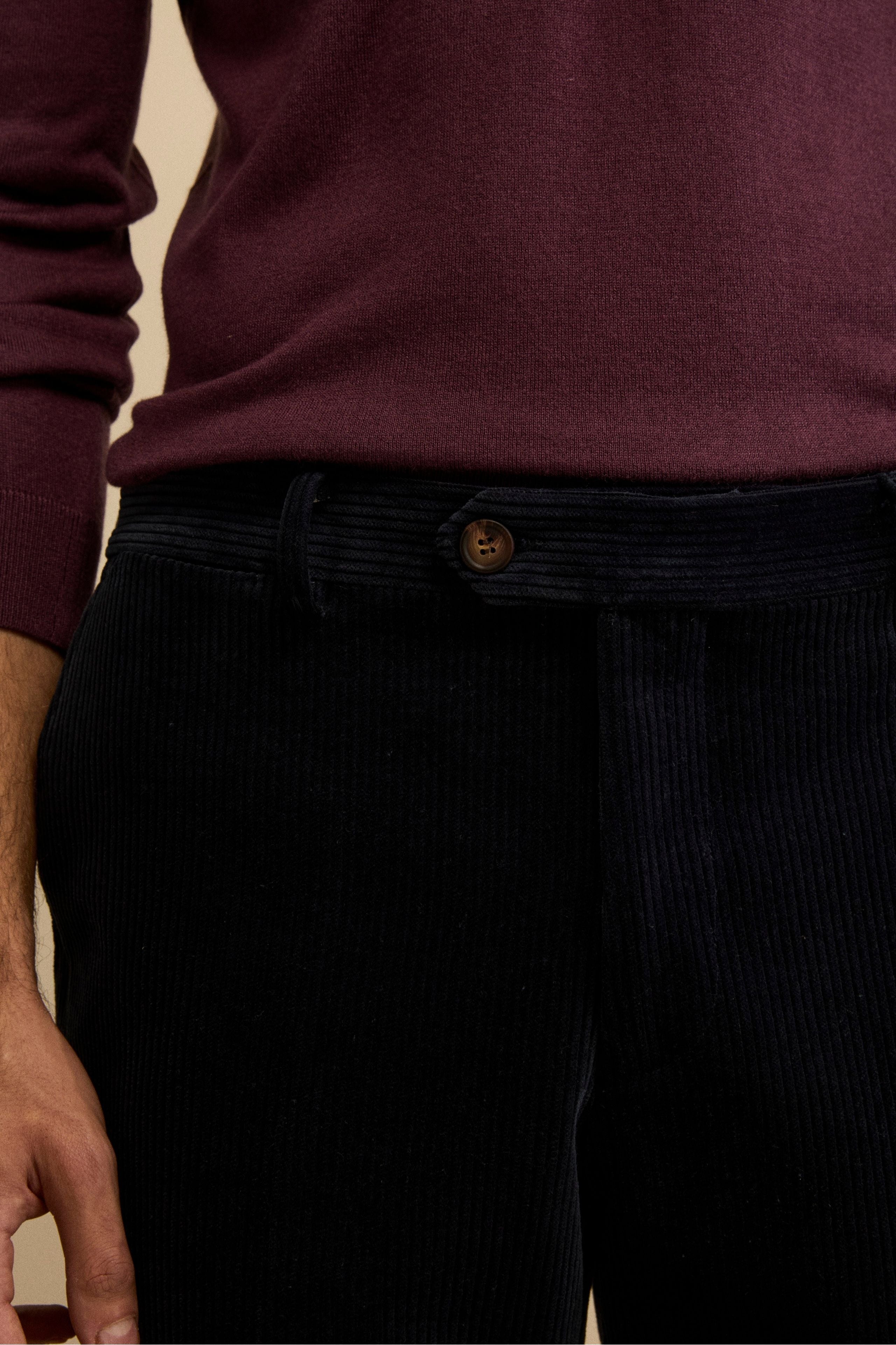 Chino Trousers in Velvet Comfort Fit - BLUE