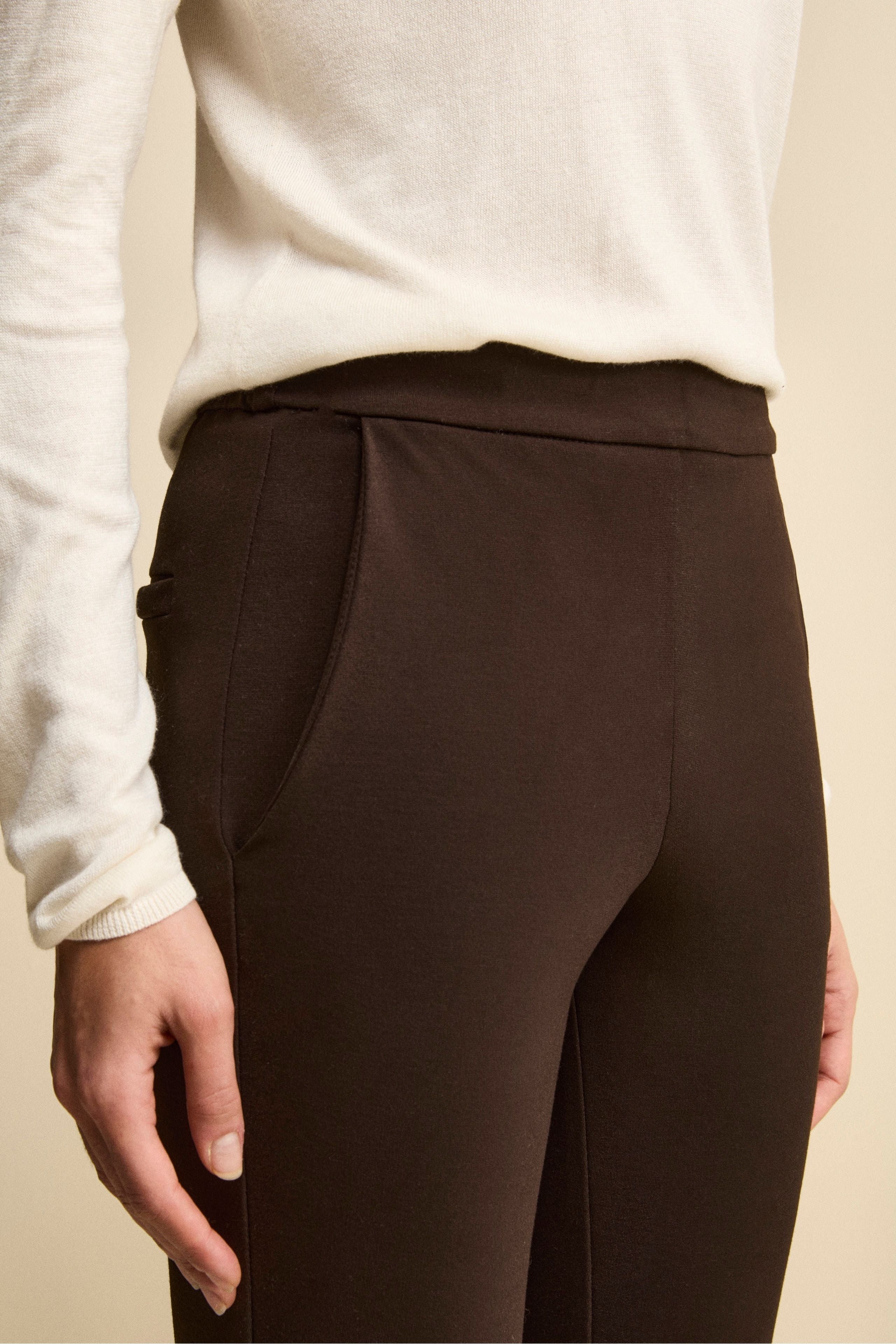 Hose aus Stretch-Jersey - Dunkelbraun