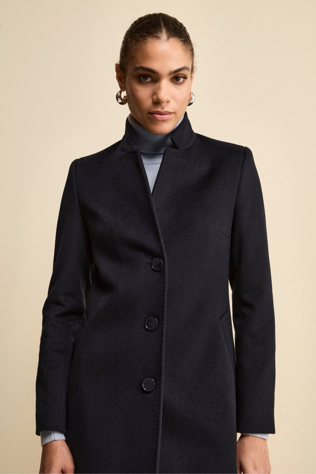 Manteau Homme En Cashmire Et Laine Bleu - Taille 46 - Hiver - Pardessus Boutonné