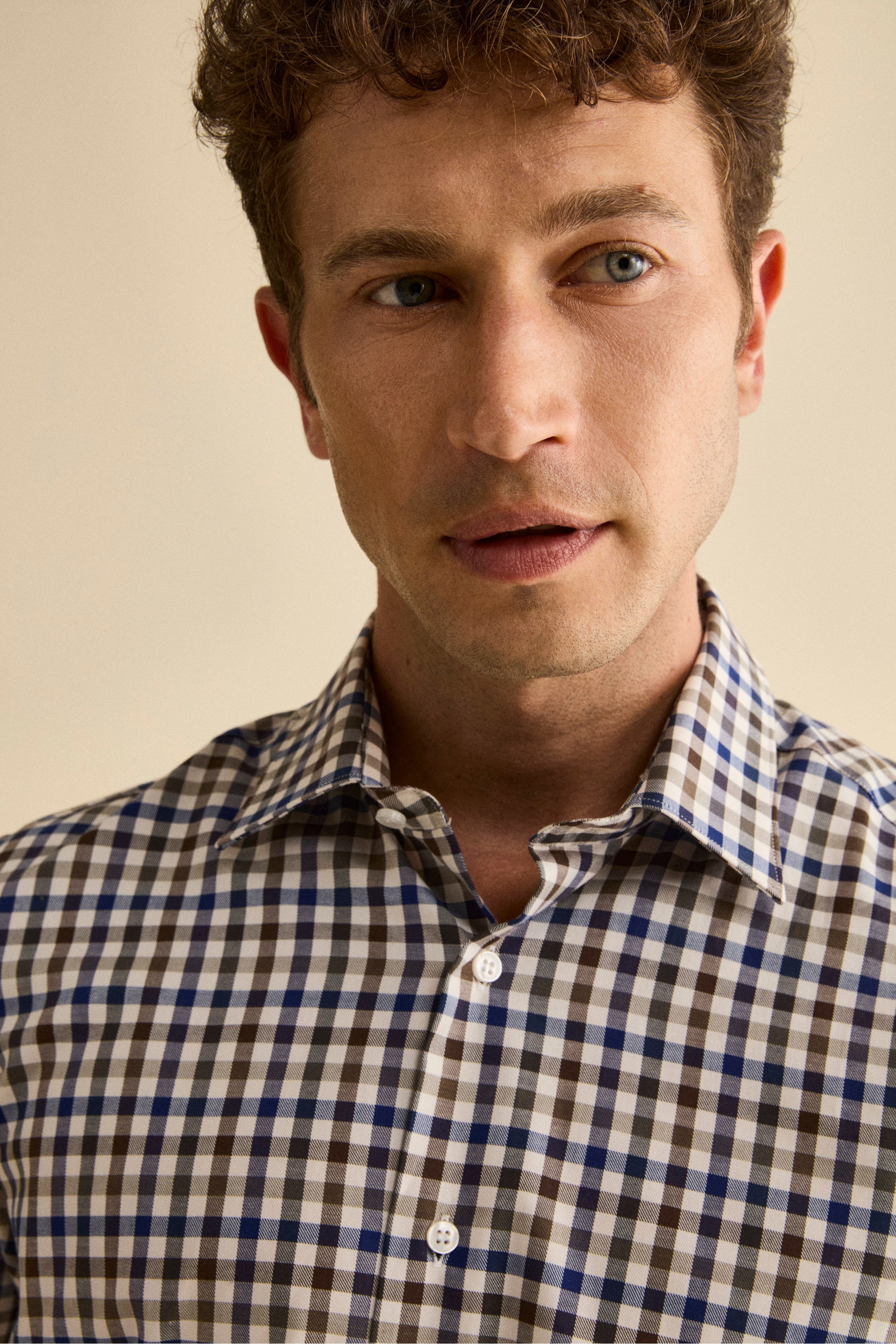 COTTON CHECK SHIRT / BROWN CHEC size1 Check cotton shirt - Brown