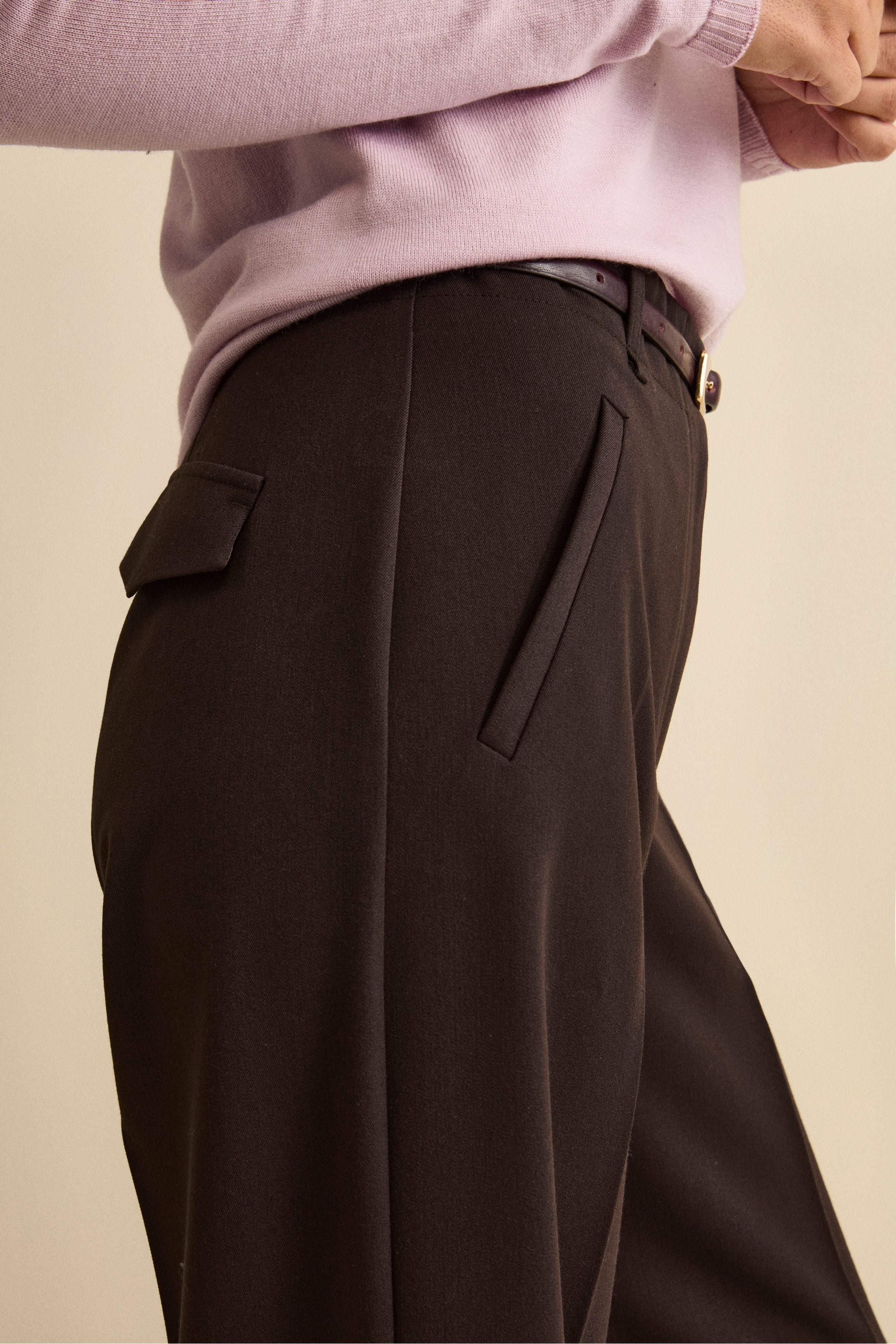 Palazzohose mit Bügelfalte - Dunkelbraun