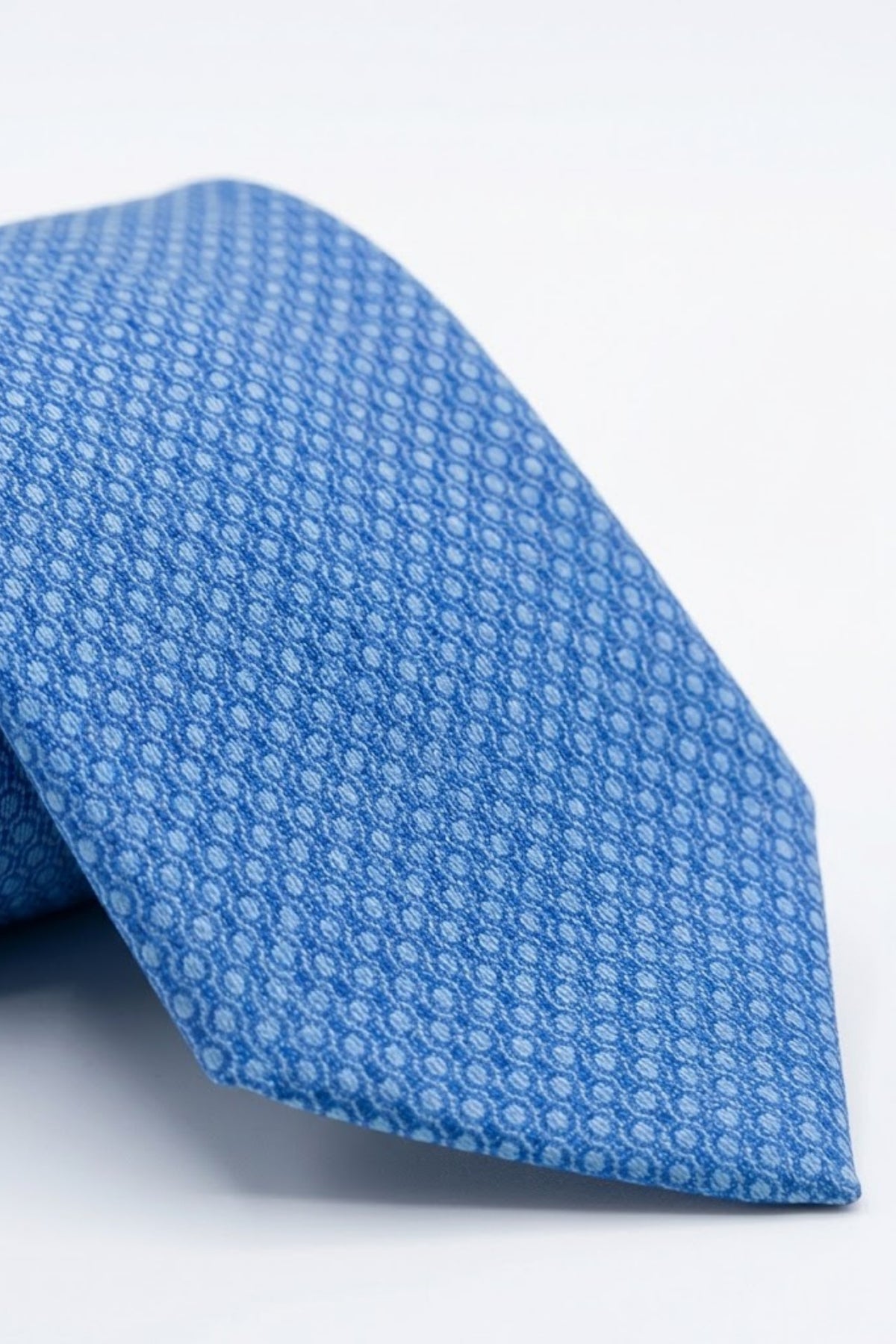 Patterned Pure Silk Tie - Light blue pattern