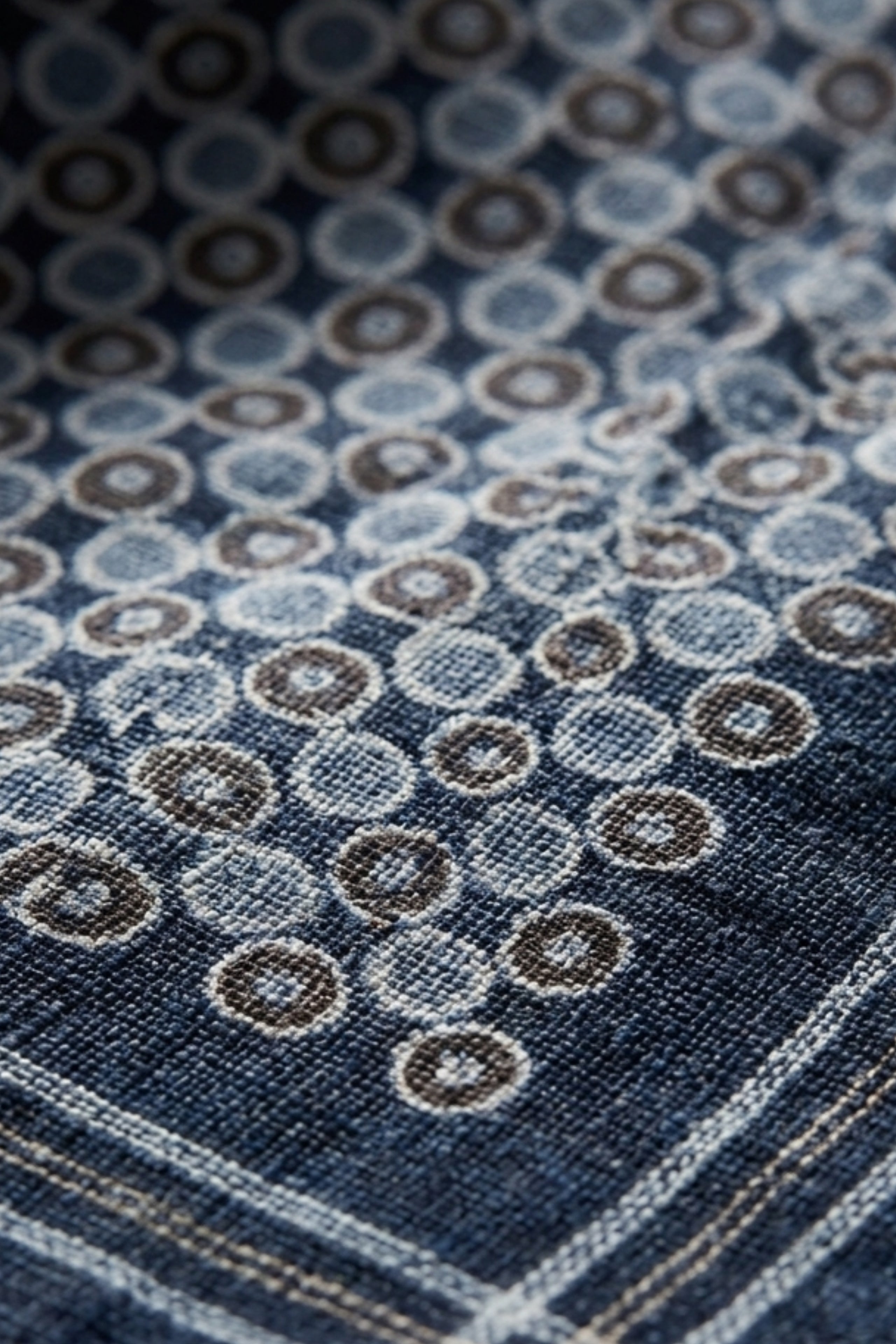Geometric Pattern Cotton Scarf - Blue pattern