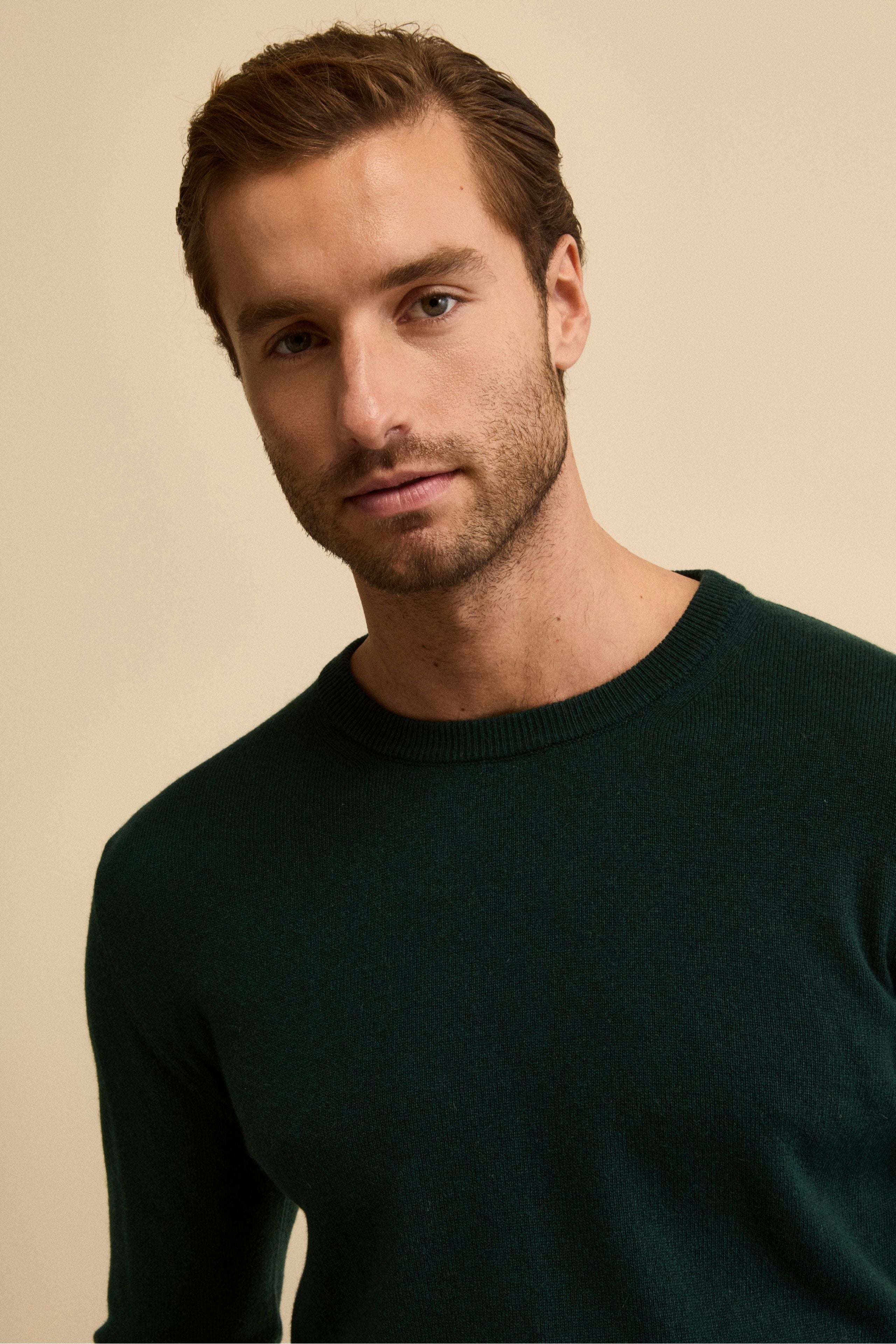 Cashmere and silk crew neck - Green