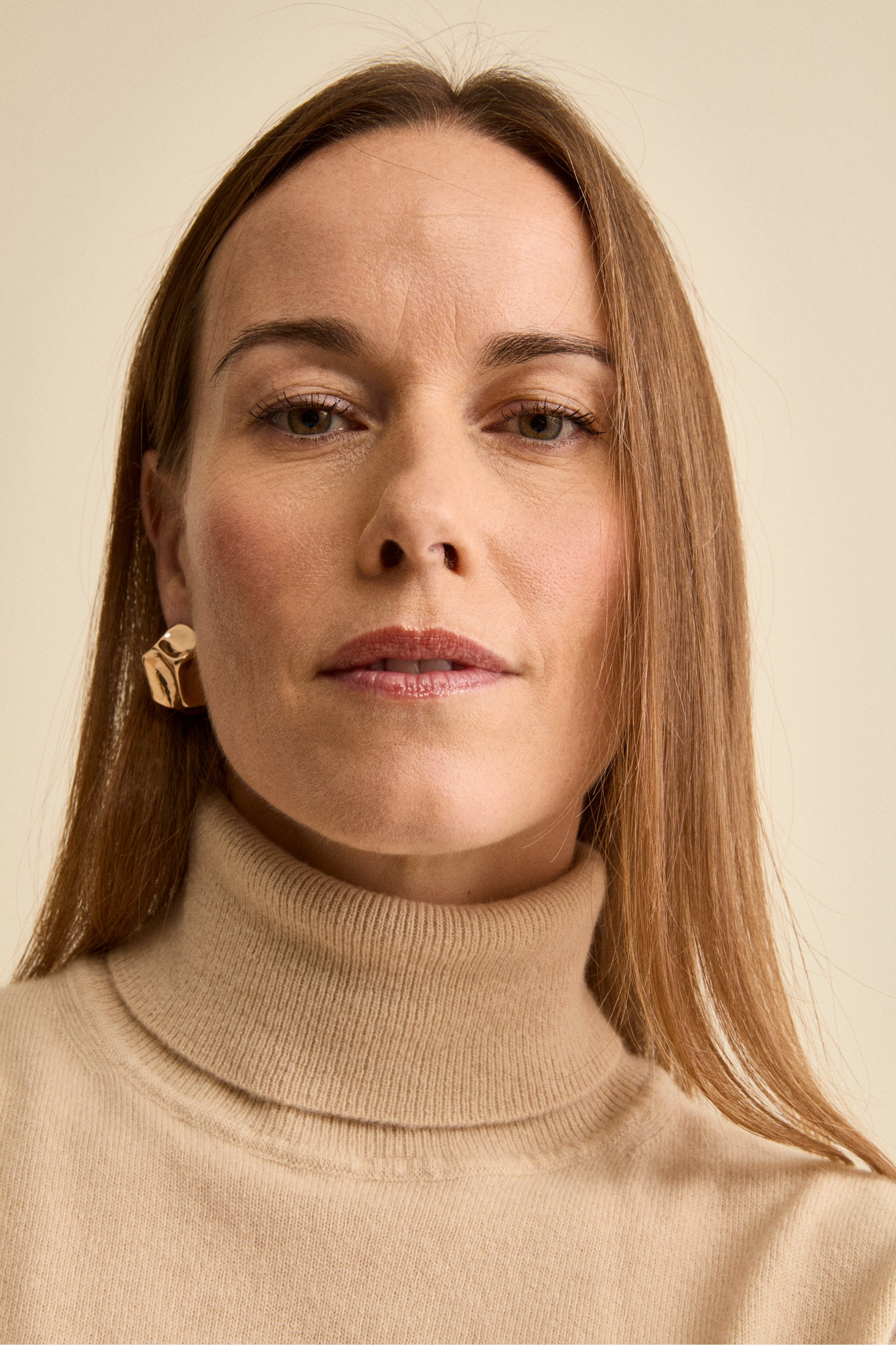 Wool and cashmere turtleneck - Sand brown