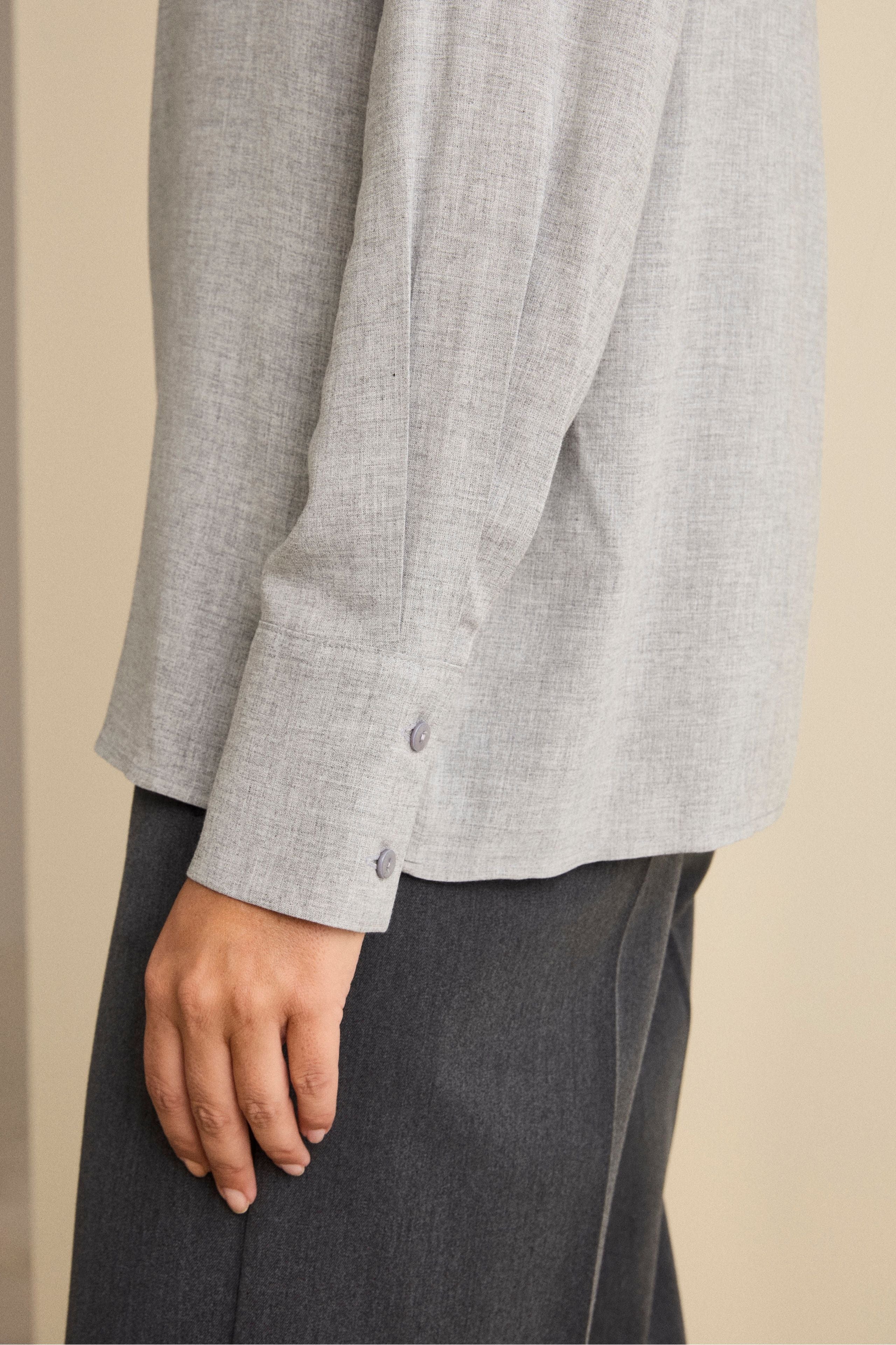 Blouse Oversize en Gaze avec Rabats - GRIS