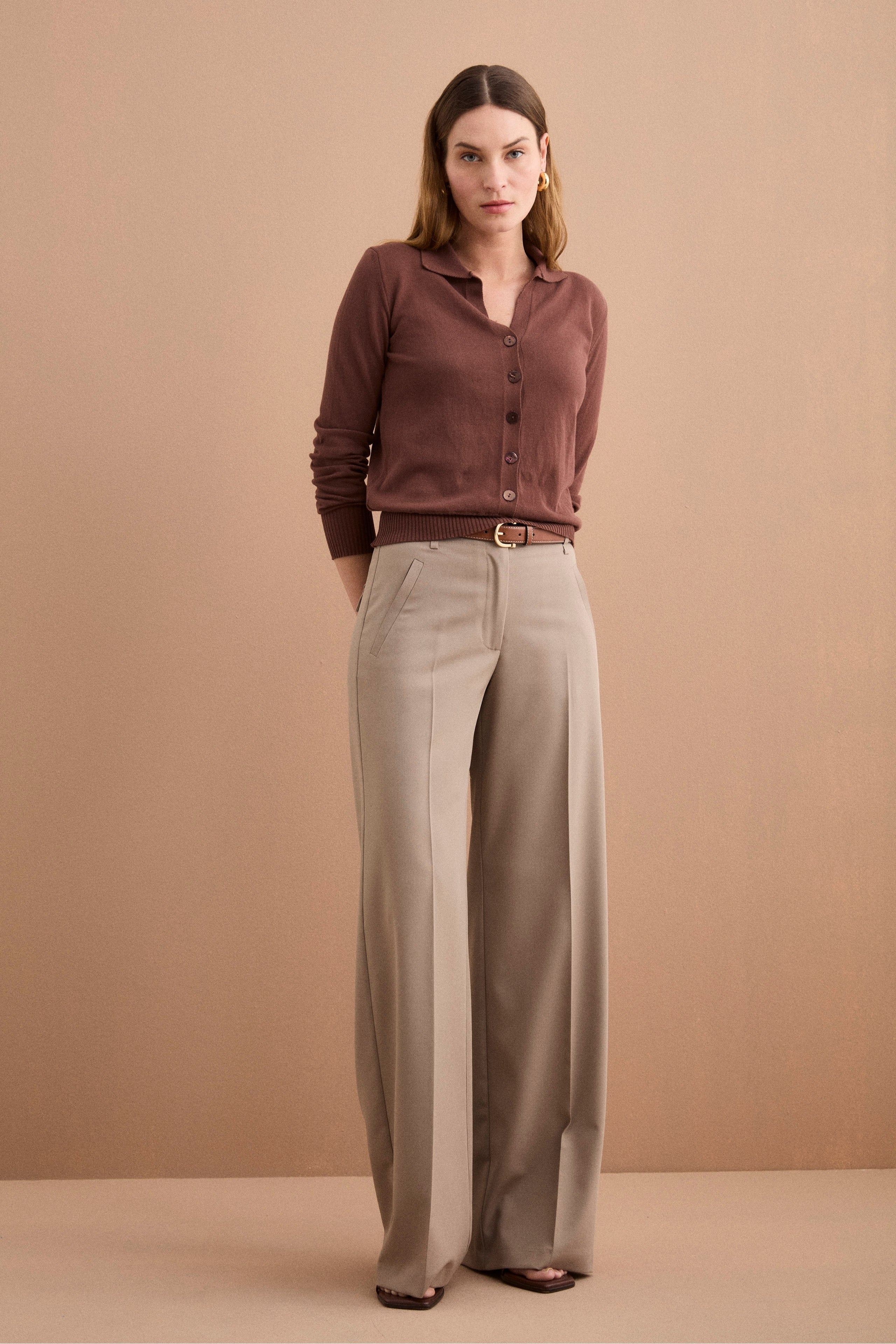 Cardigan Polo in Cotone - TERRA