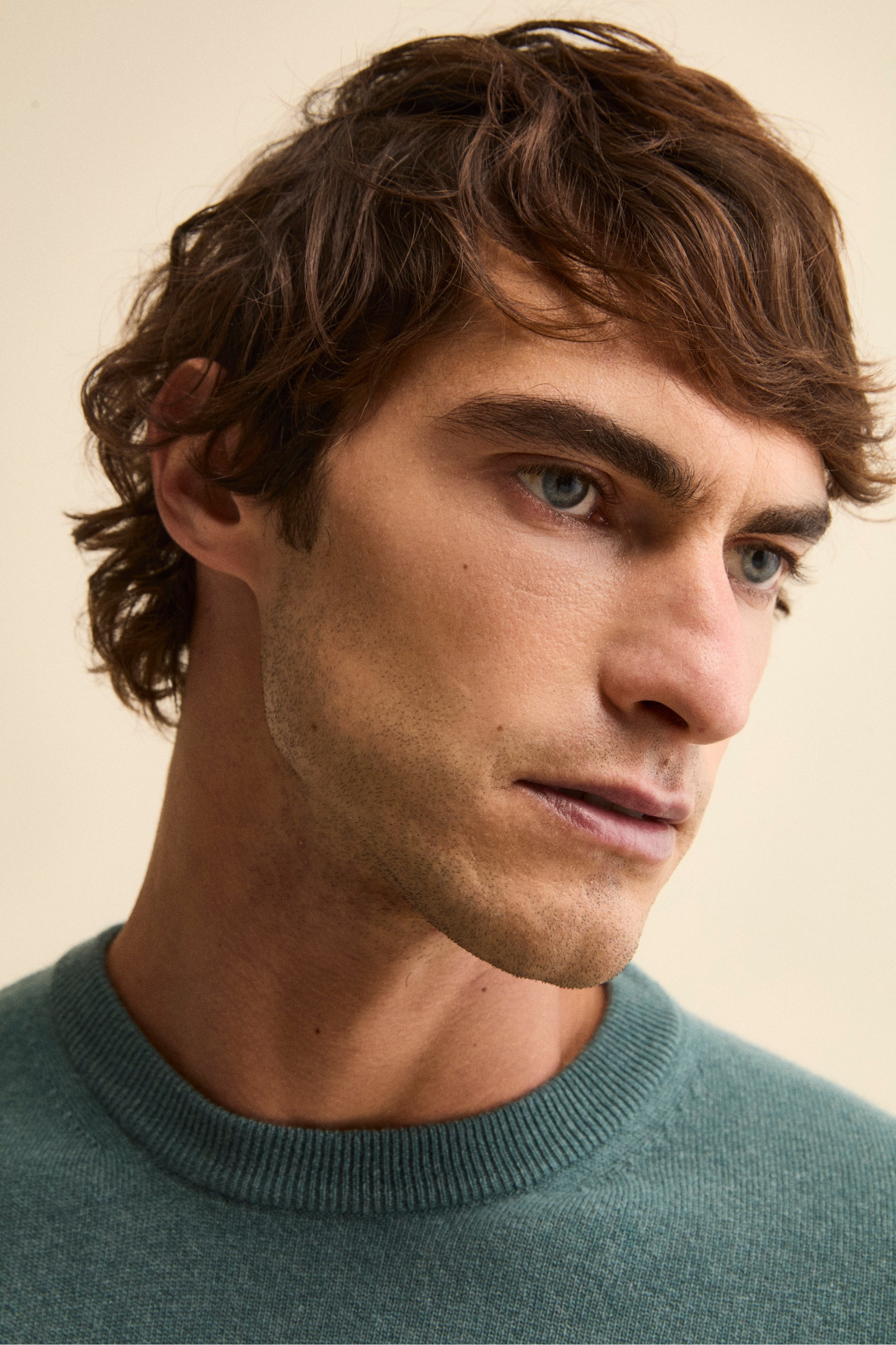 Crew-neck sweater in wool - GREEN