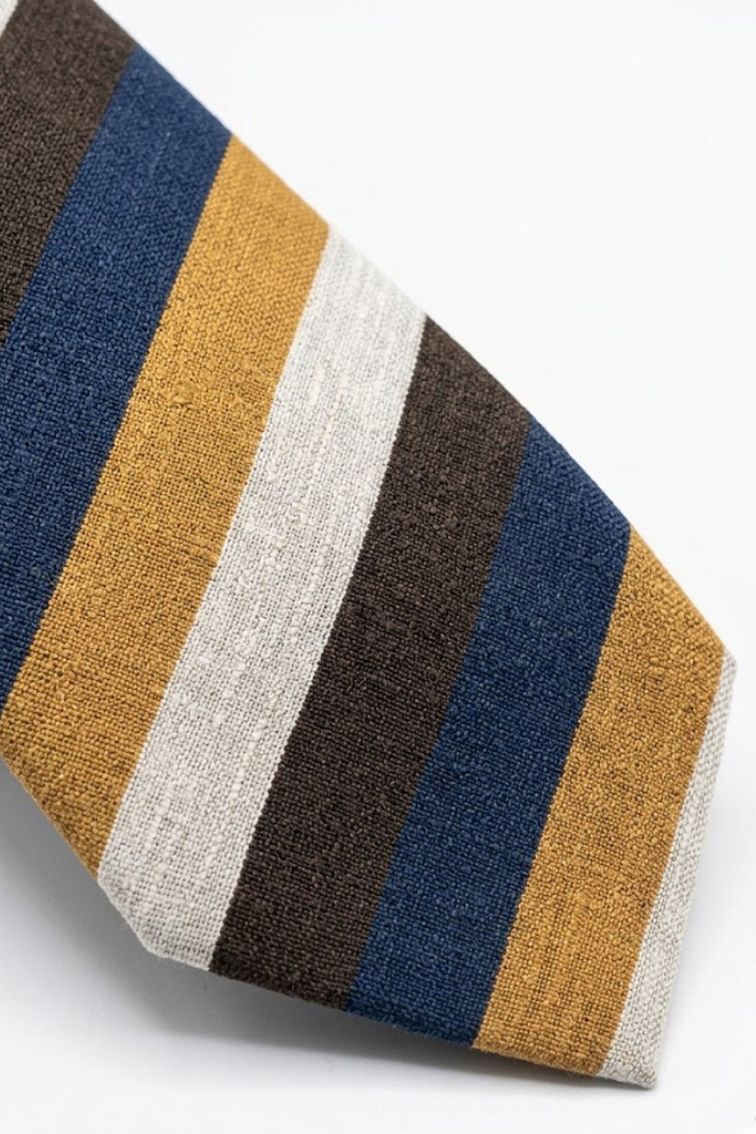 Casual Jacquard Seidenkrawatte mit Streifen - Blau-Braun gestreift