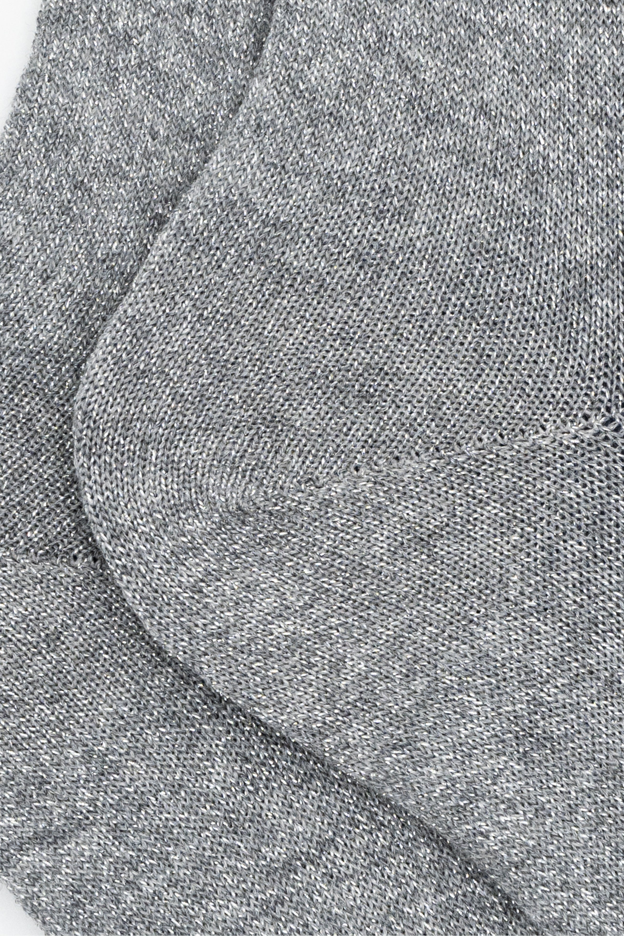 Short Cotton Socks with Lurex - GREY