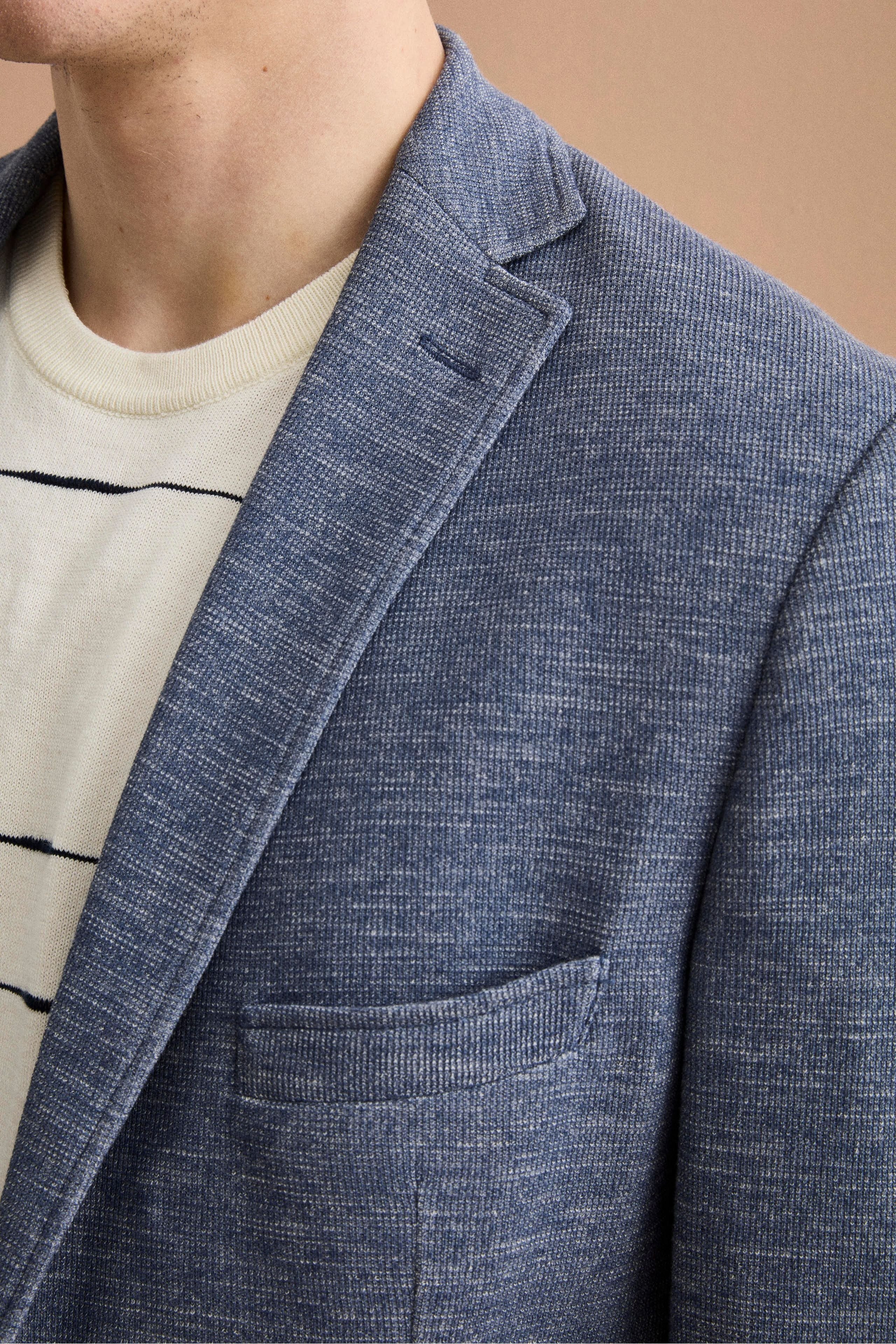 Herren Comfort-Fit Halbgefütterte Baumwollmix-Jacke - BLAU