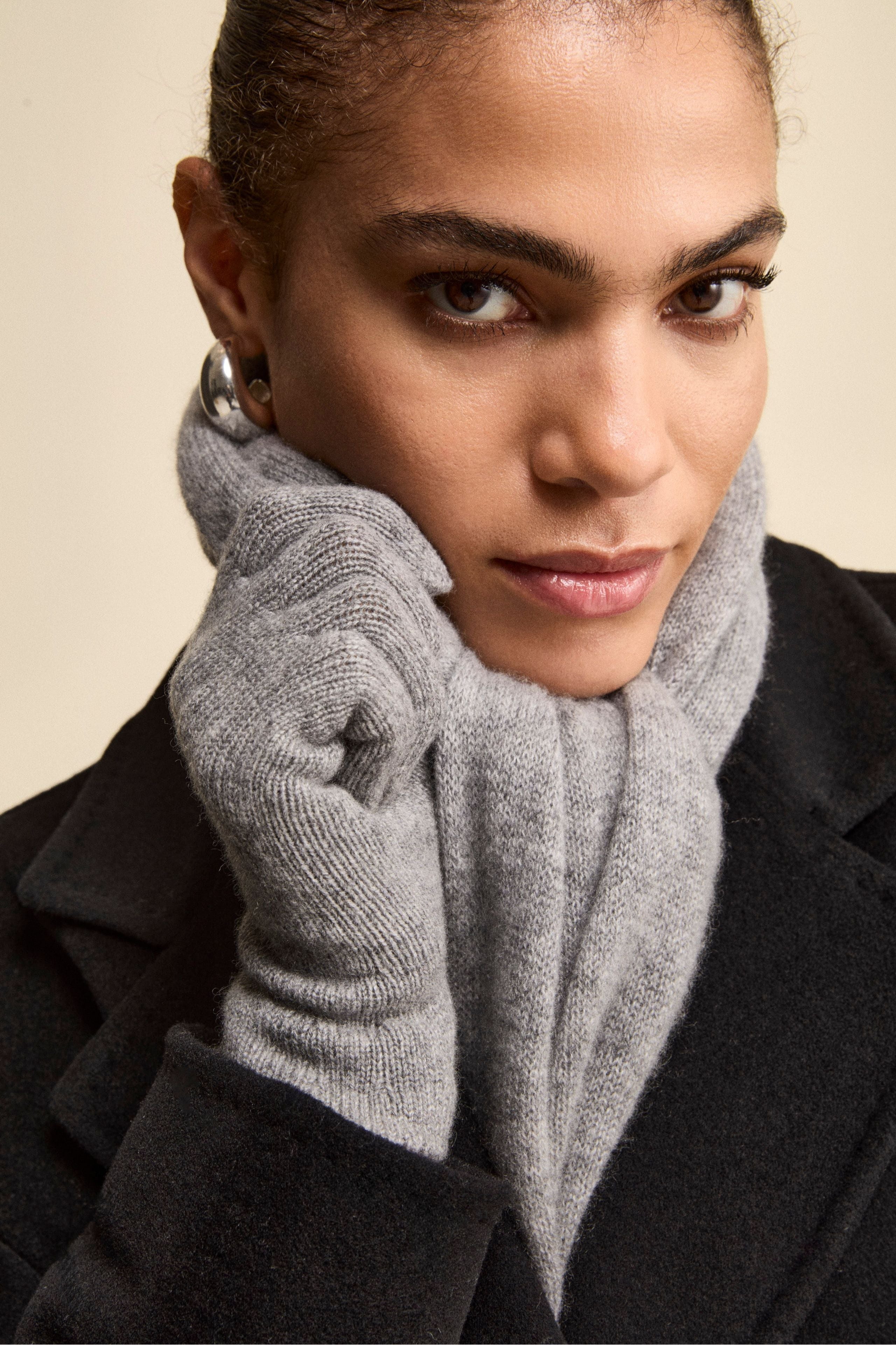 Cashmere gloves - Medium grey