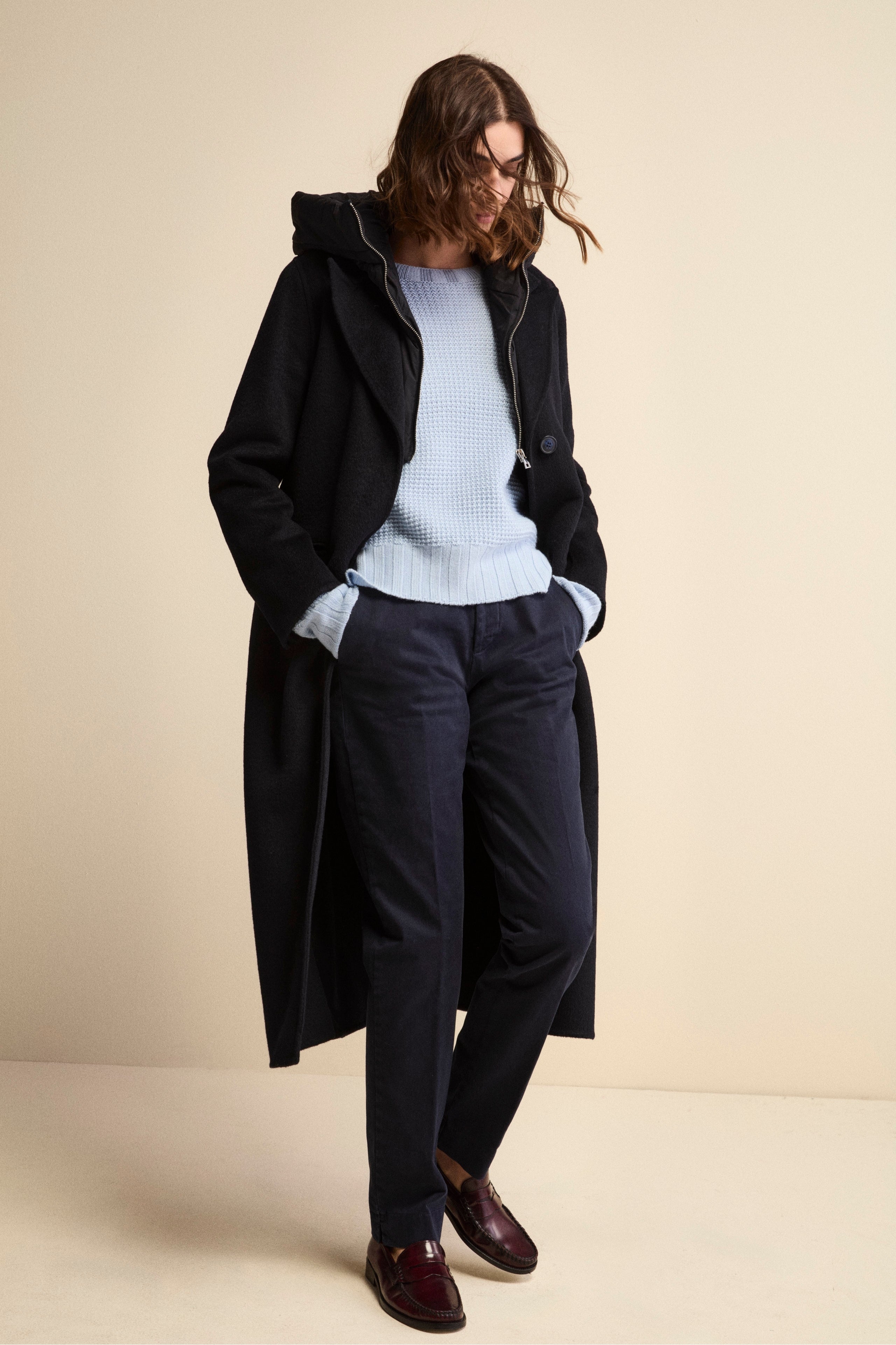 Regular-Fit Trousers with Elastic Waist - BLUE