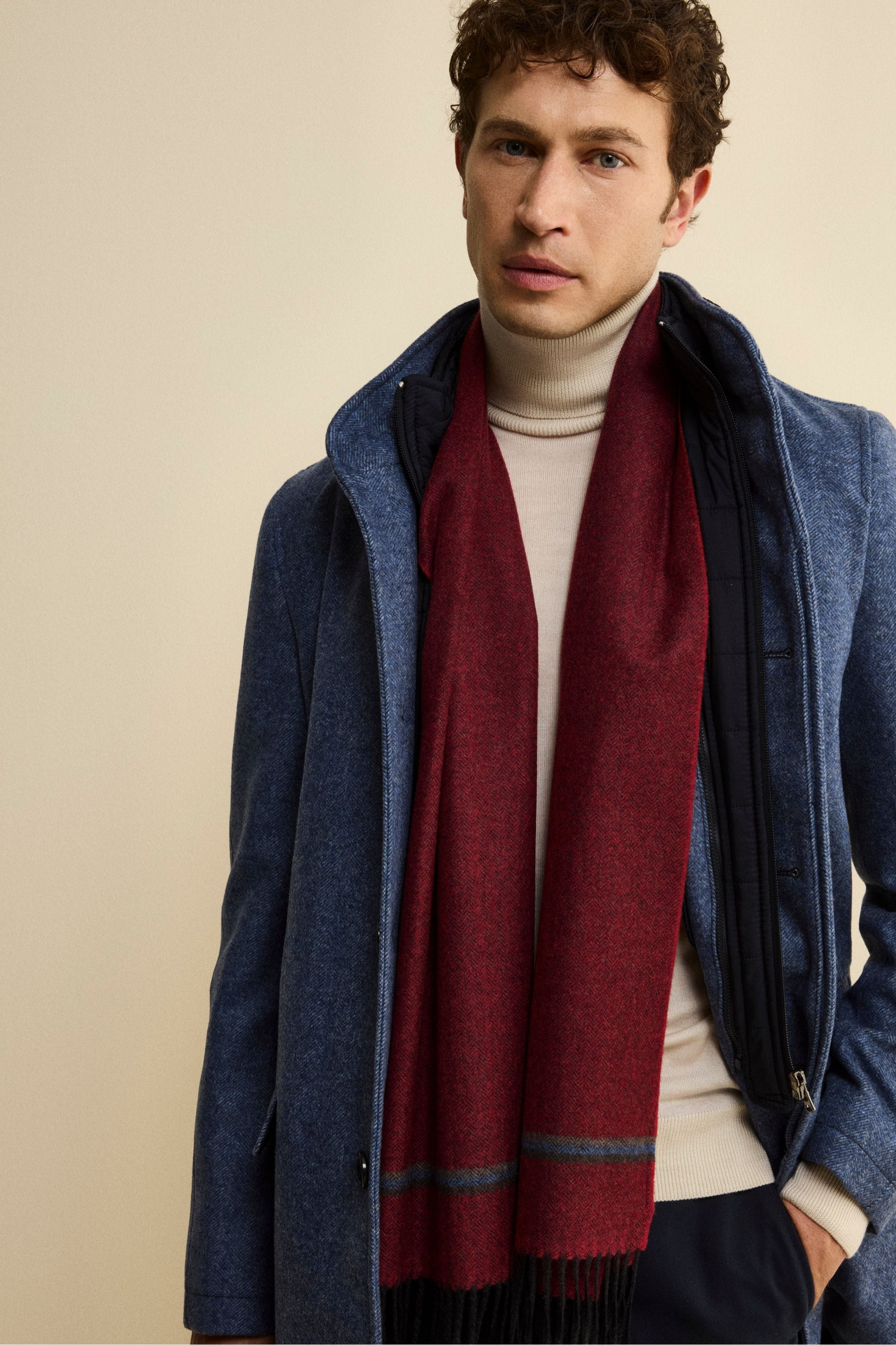 Pure Virgin Wool Scarf - RED