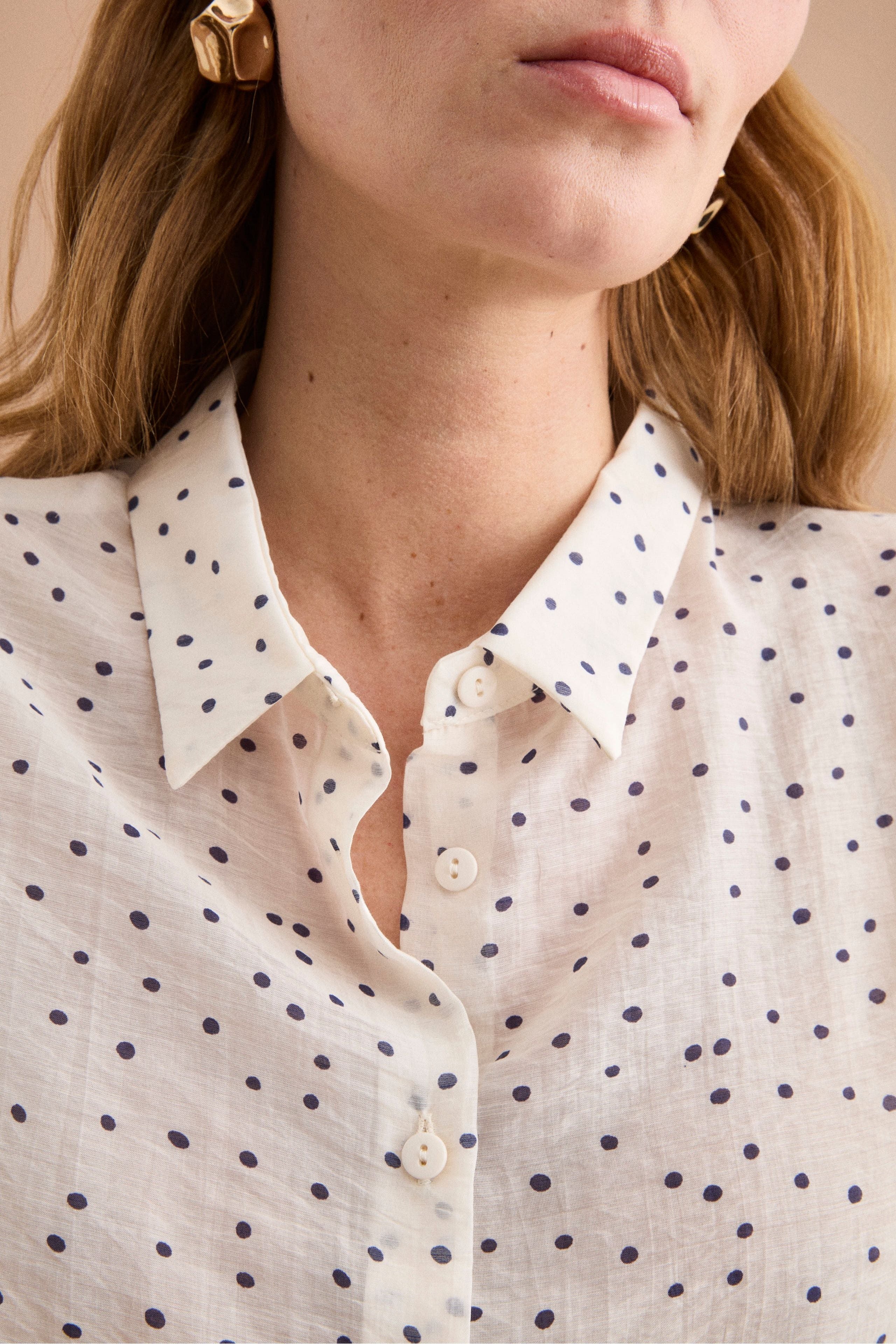 Camicia Boxy con Manica Lunga - POIS BLU