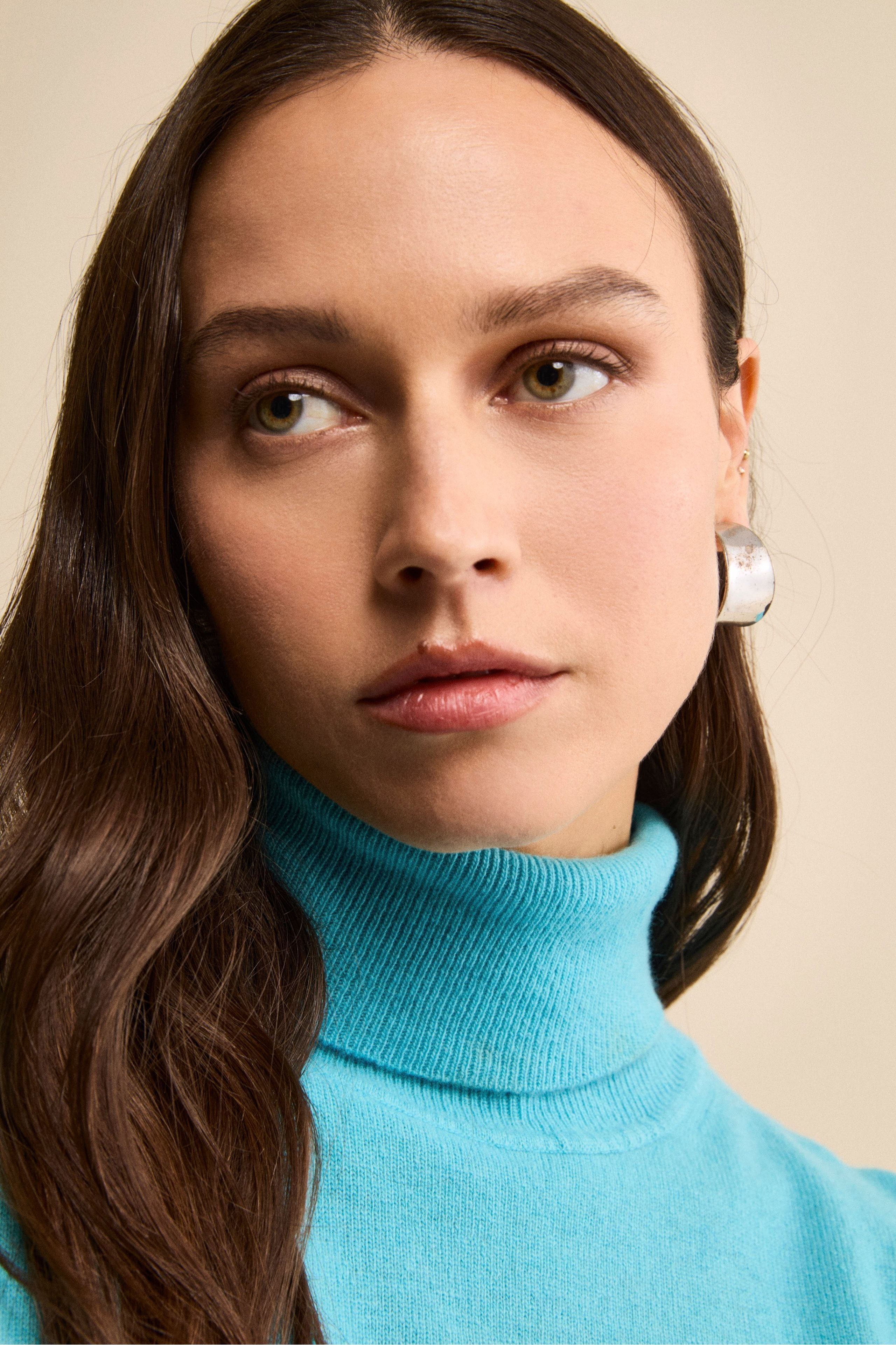 Wool and cashmere turtleneck - Aquamarine