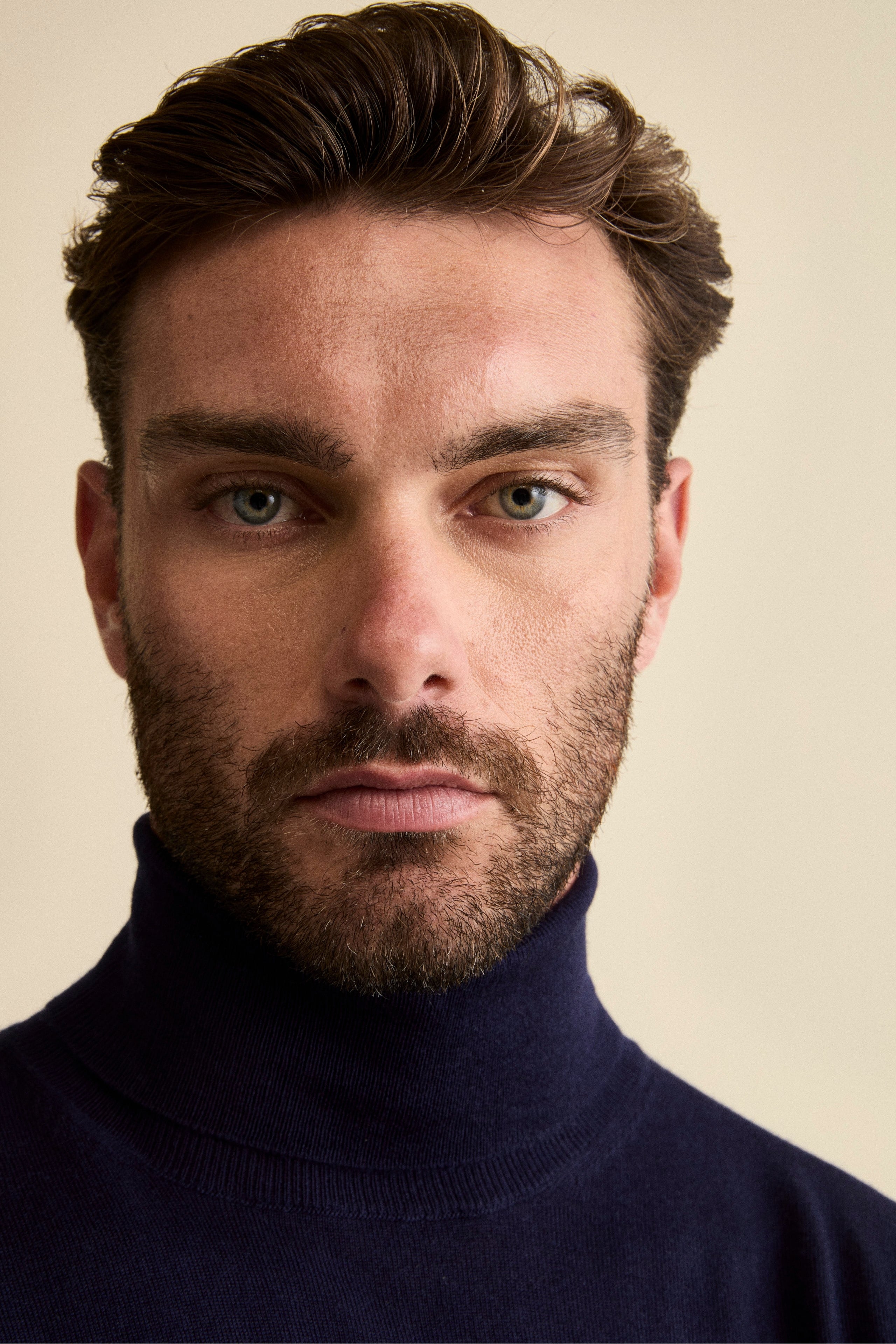 Silk and cashmere turtleneck sweater - Midnight blue