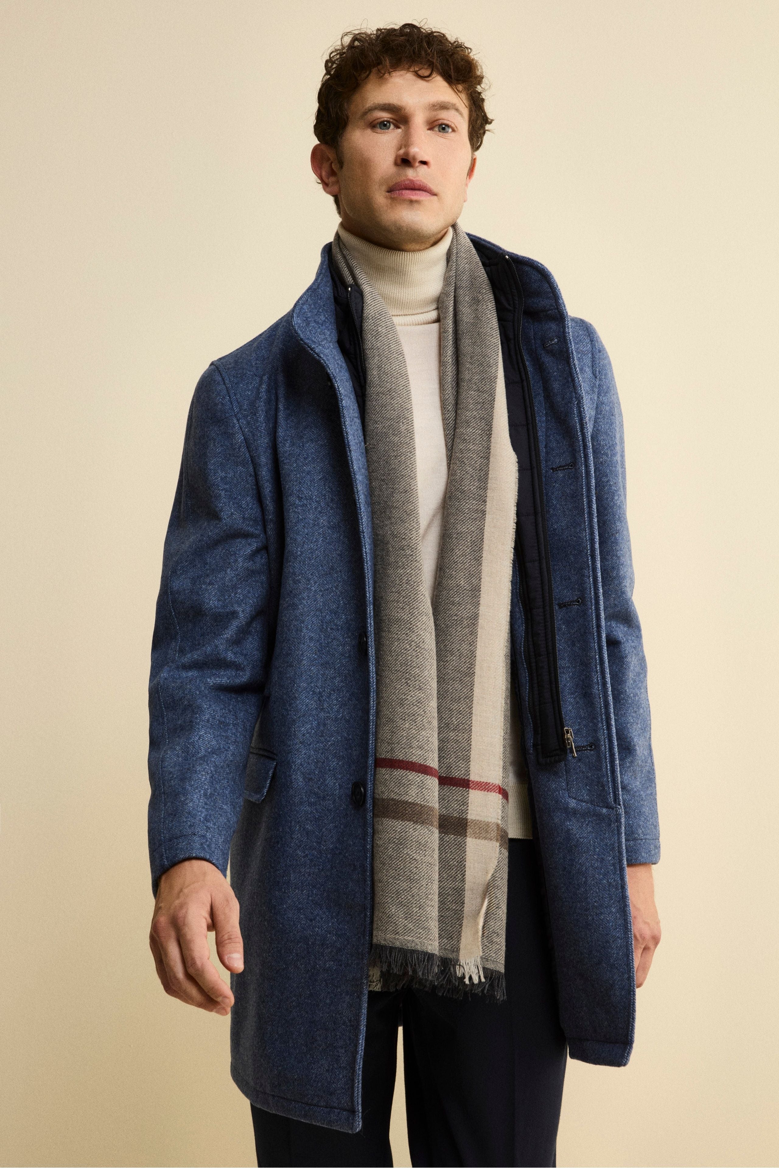 Wool and Cashmere Blend Stole - BEIGE