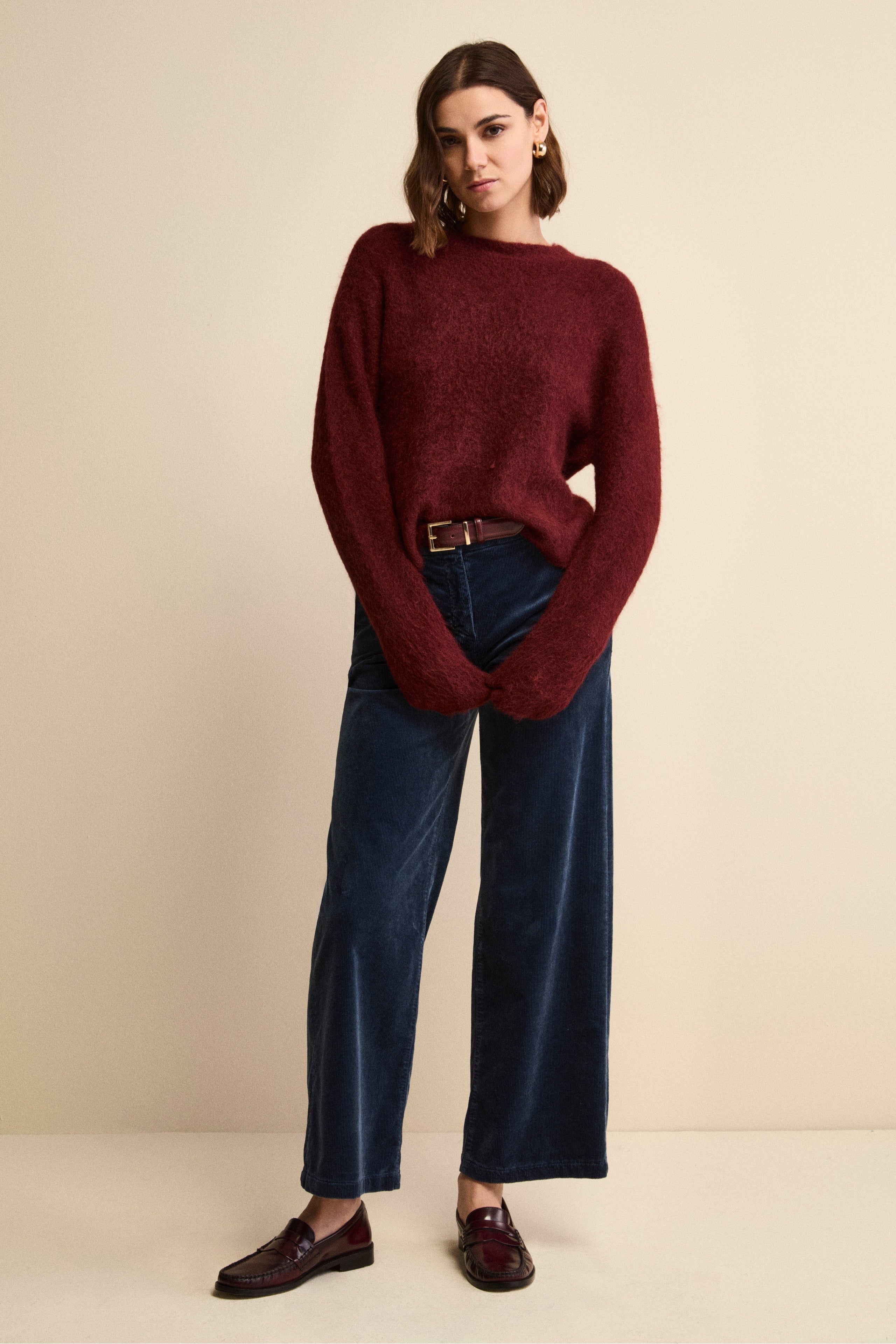 Wide-Leg Corduroy Trousers - Arctic blue