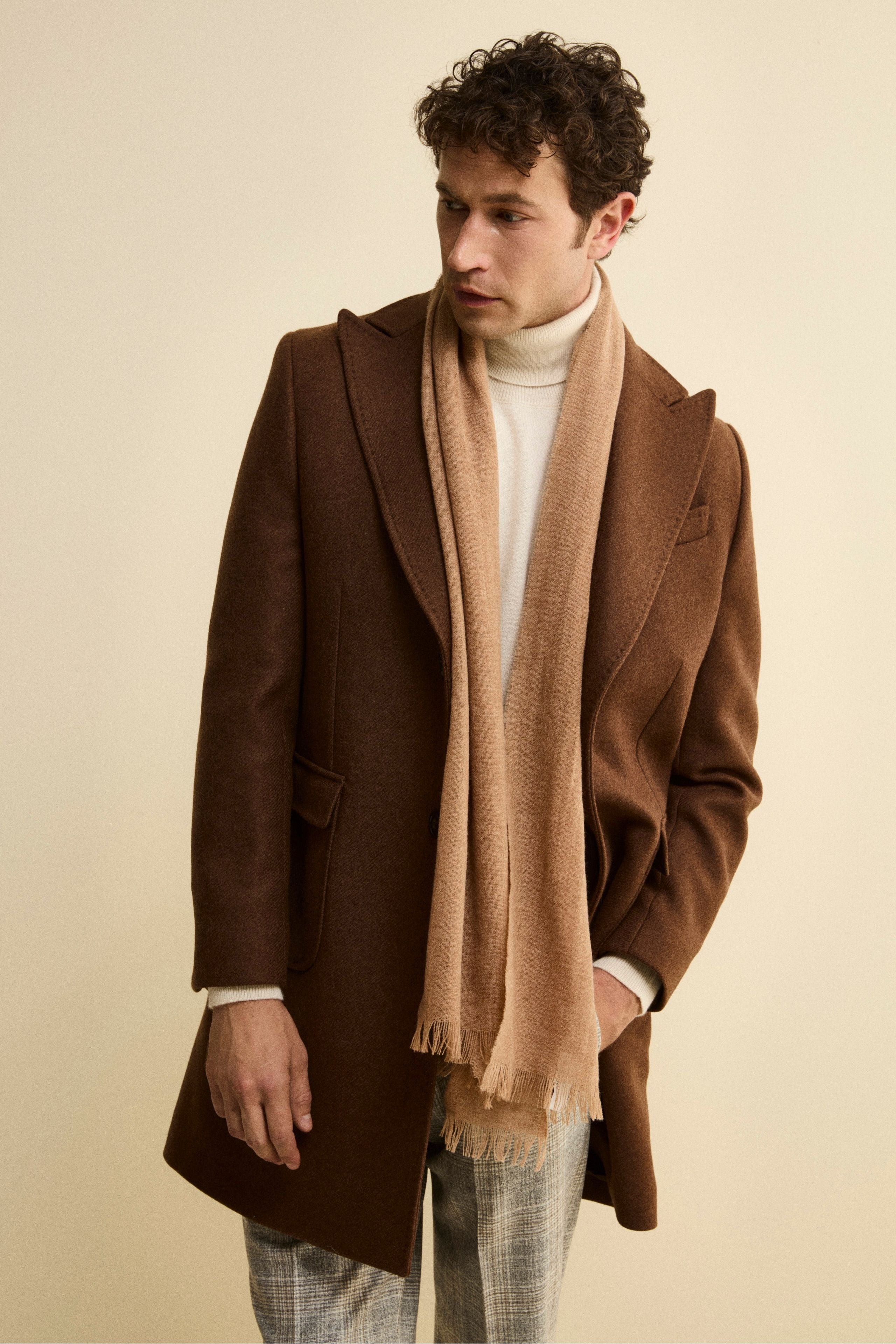 Virgin Wool Stole - Camel