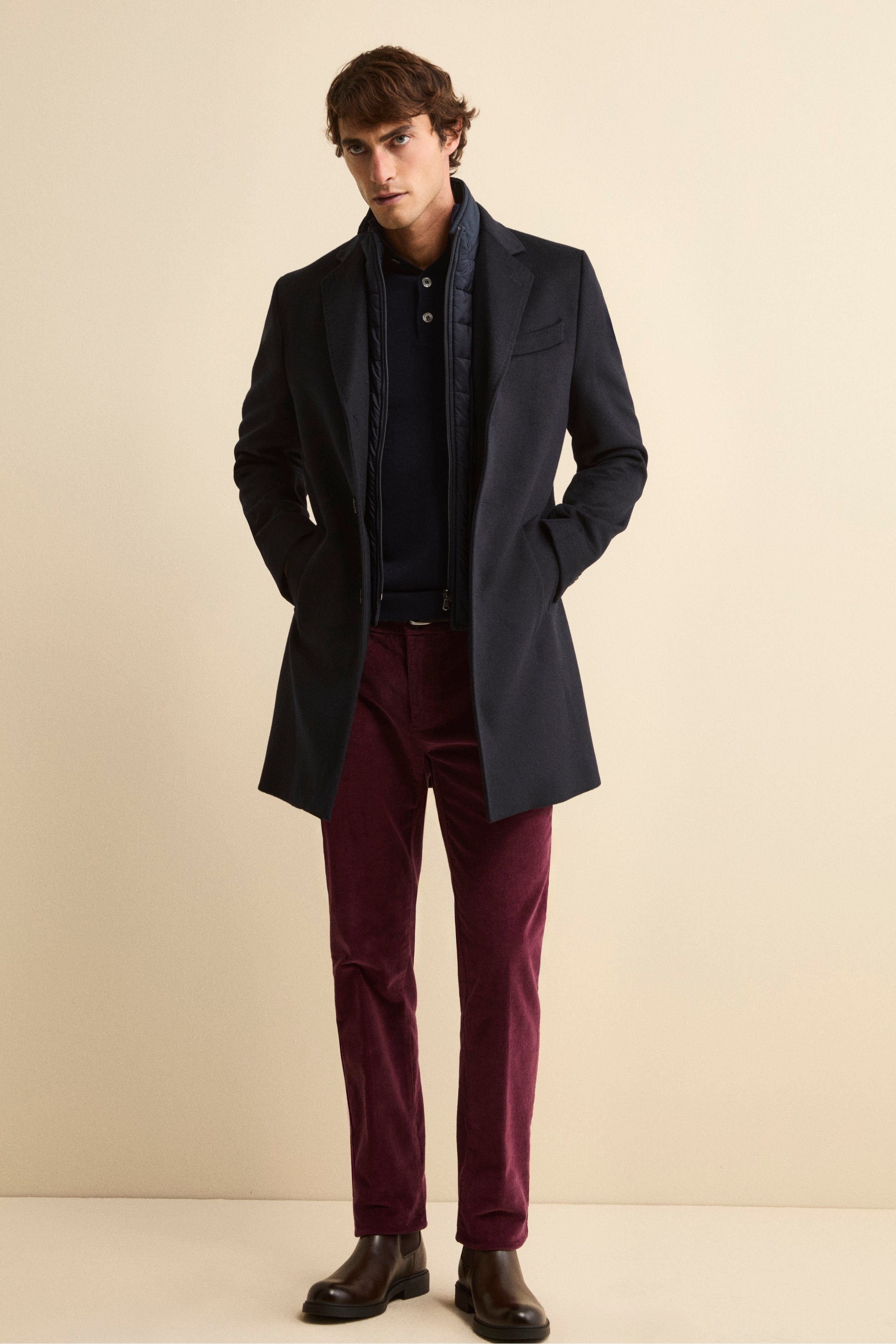 Wool and cashmere coat - BLUE