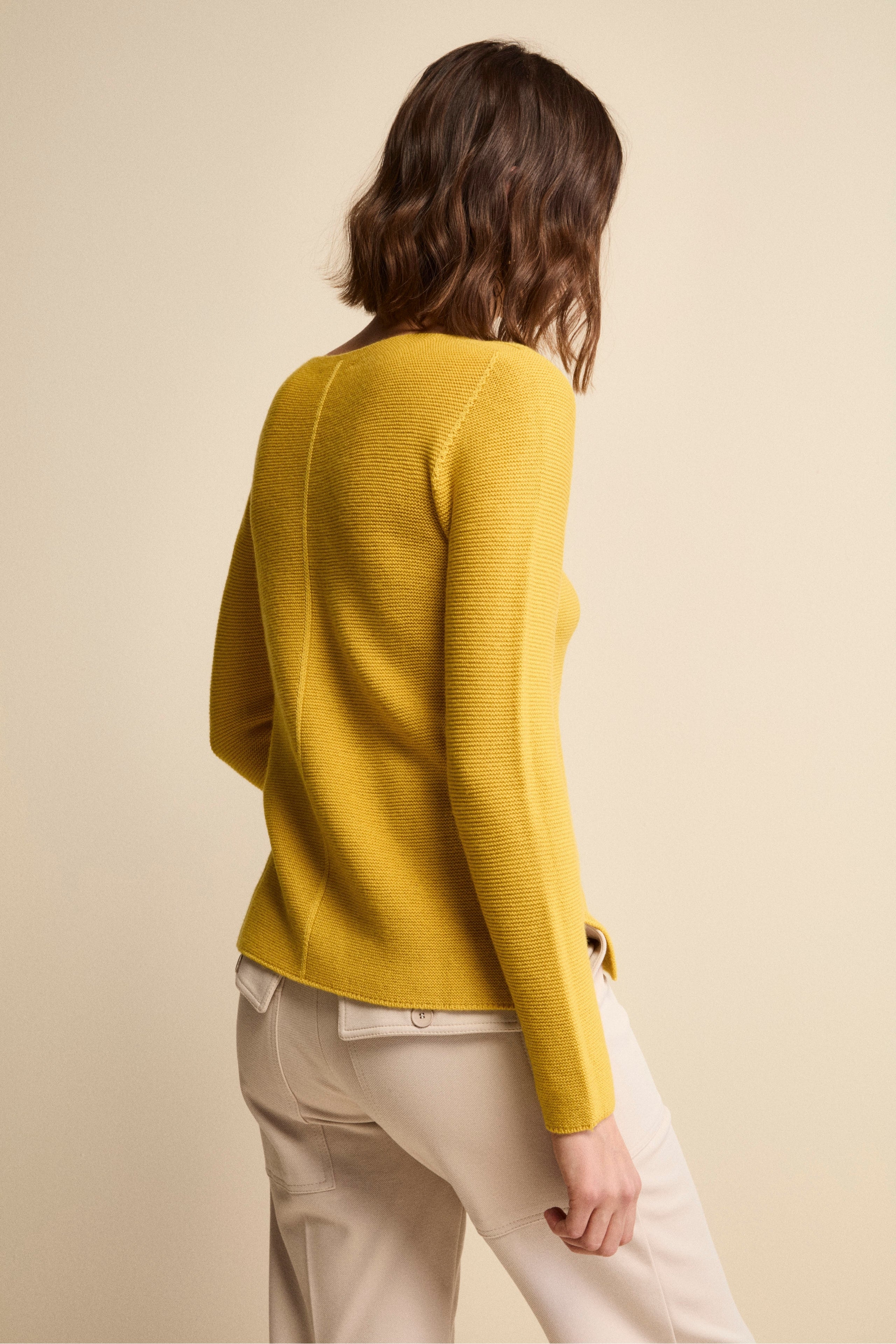 Boat Neck Sweater in Merino Wool - -