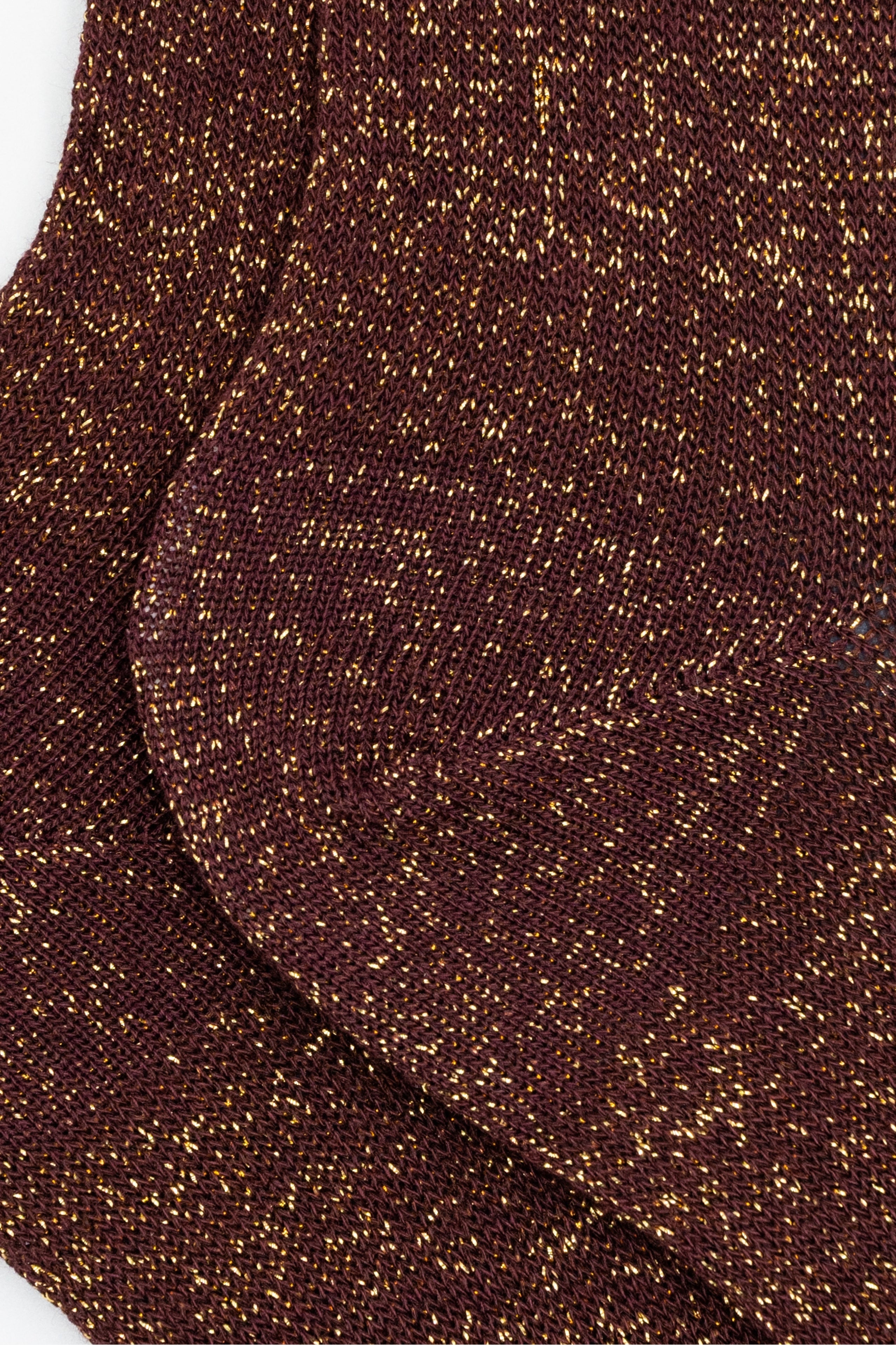 Short Cotton Socks with Lurex - Burgundy
